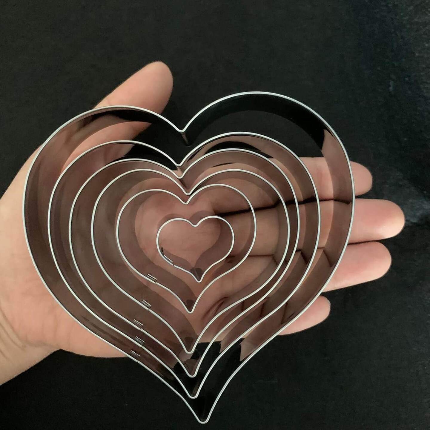 Heart Cookie Cutter Set 6 Pieces Fondant Biscuit Cutters Valentines Day