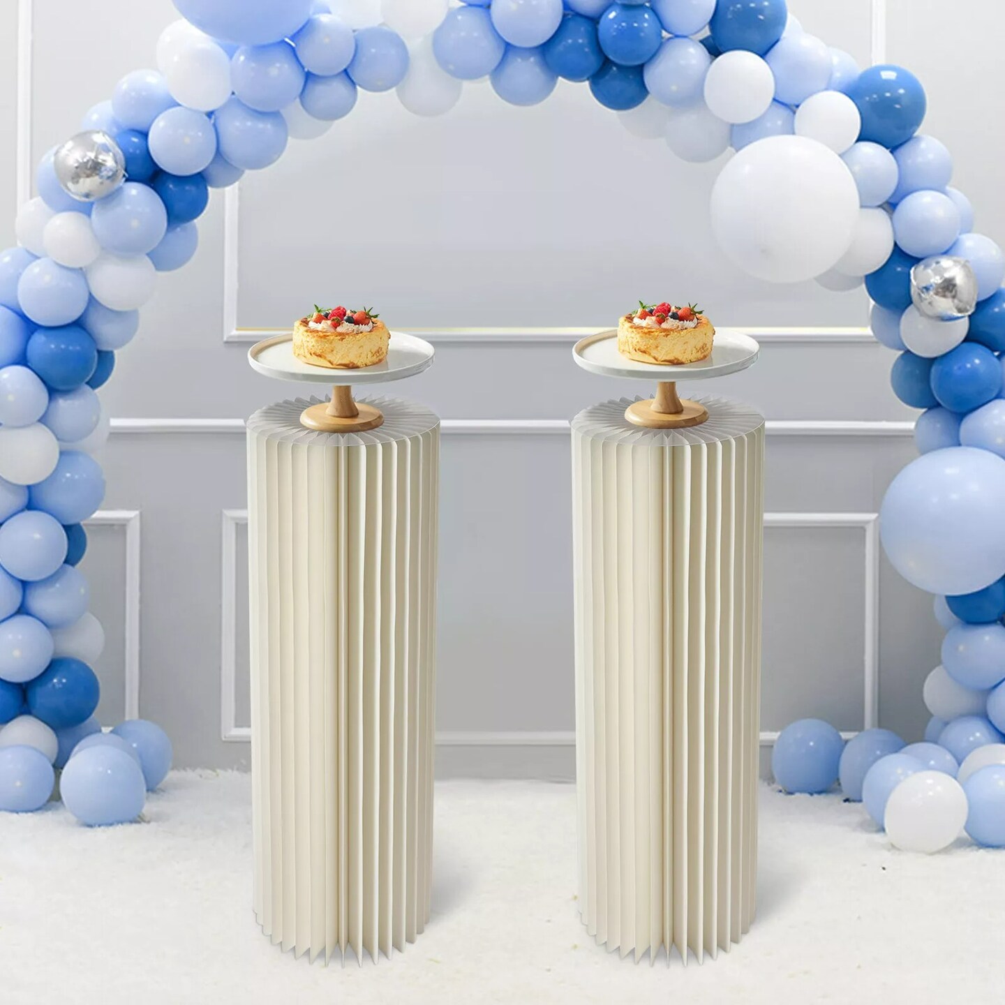 Centerpiece Stands Columns Display with Acrylic Lid Self-adhesive Strip Design