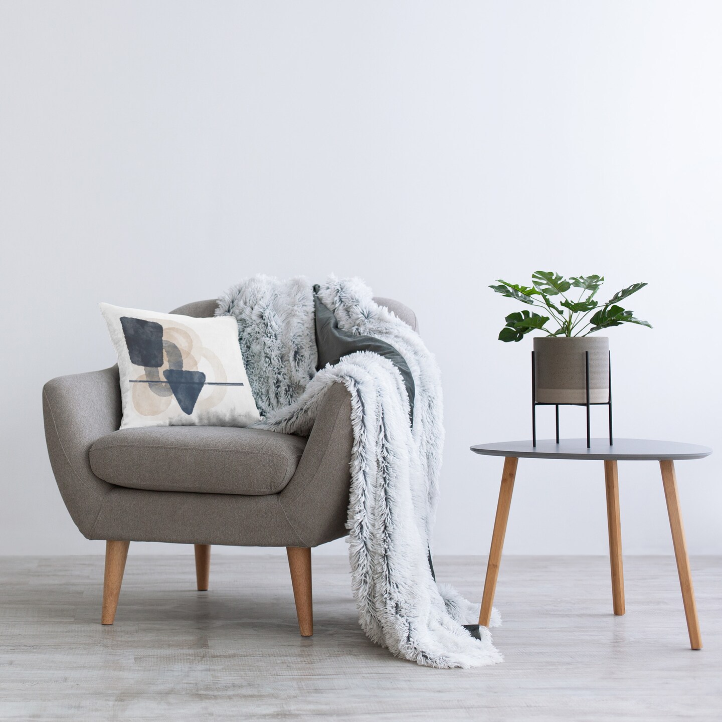 Various Shapes Layered Design by Amber Sterling Throw Pillow 