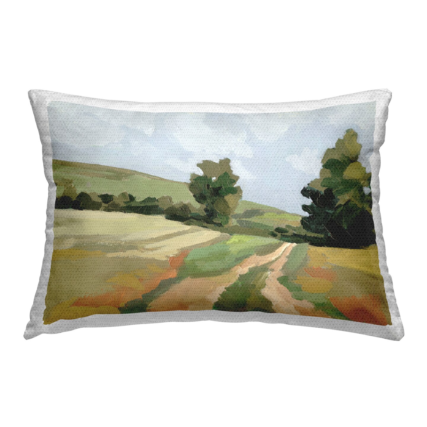 Modern Country Pathway Design by Victoria Barnes Outdoor Printed Pillow