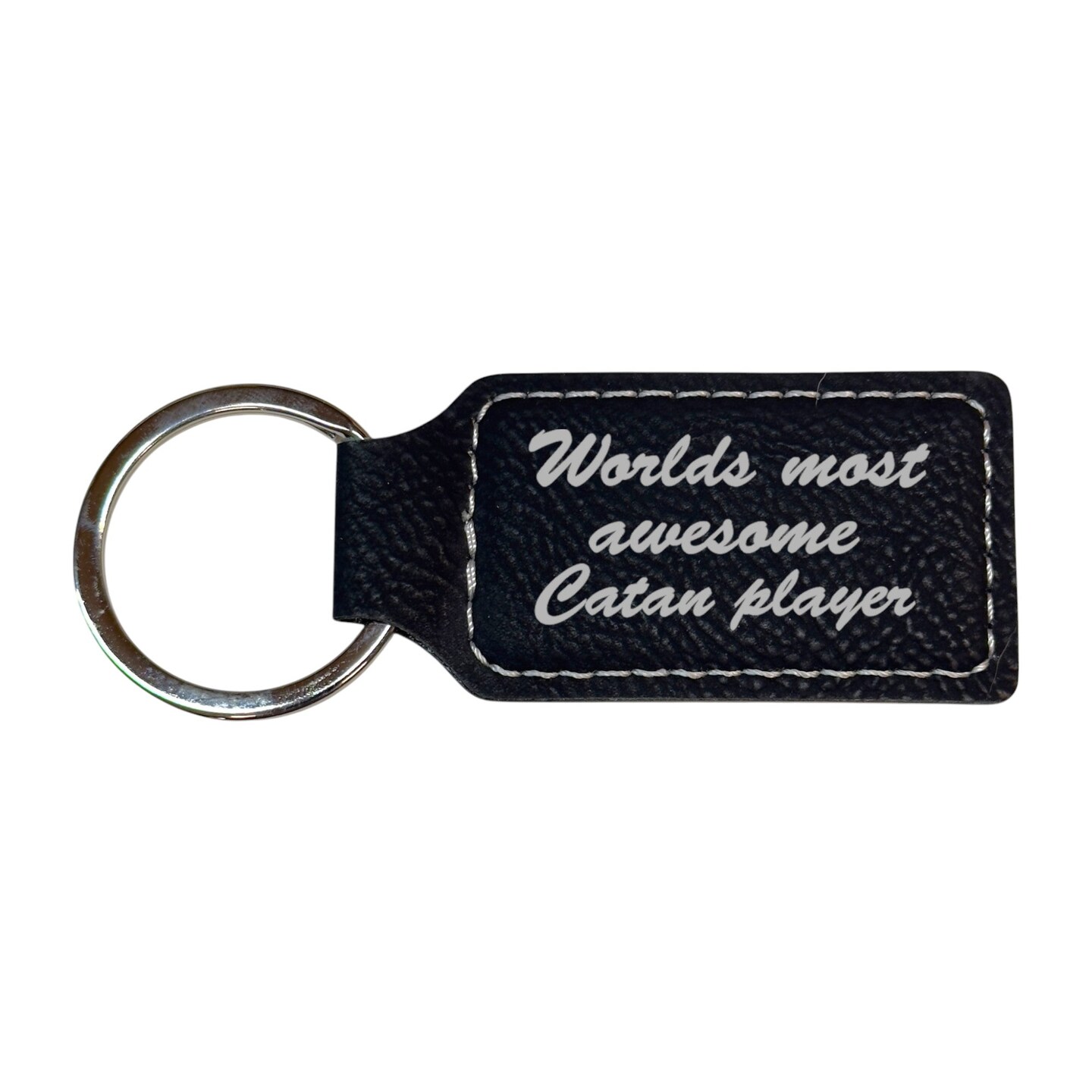 Keychain - Rectangle - Catan Player - Leather