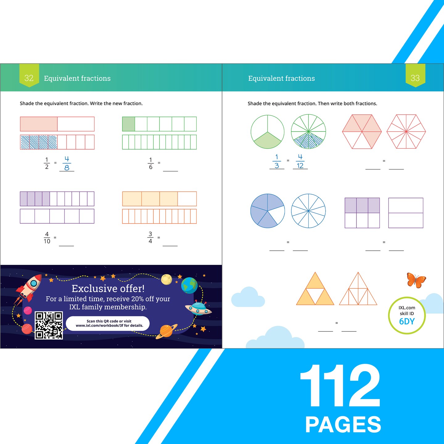 IXL Fractions 3rd Grade Math Workbook, Mathematics Book for Kids Ages 8-9 Covering Addition, Subtraction, Multiplication, Division, and Comparing With Part and Mixed Numbers