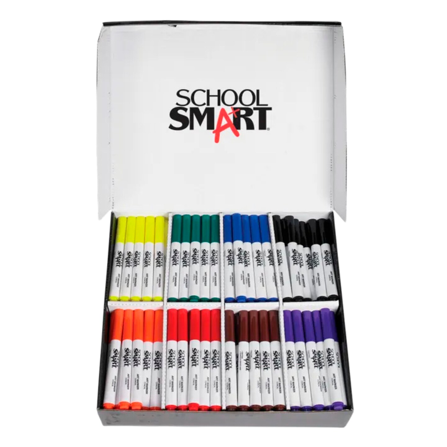 School Smart Art Markers, Conical Tip, Assorted Colors, Set of 200