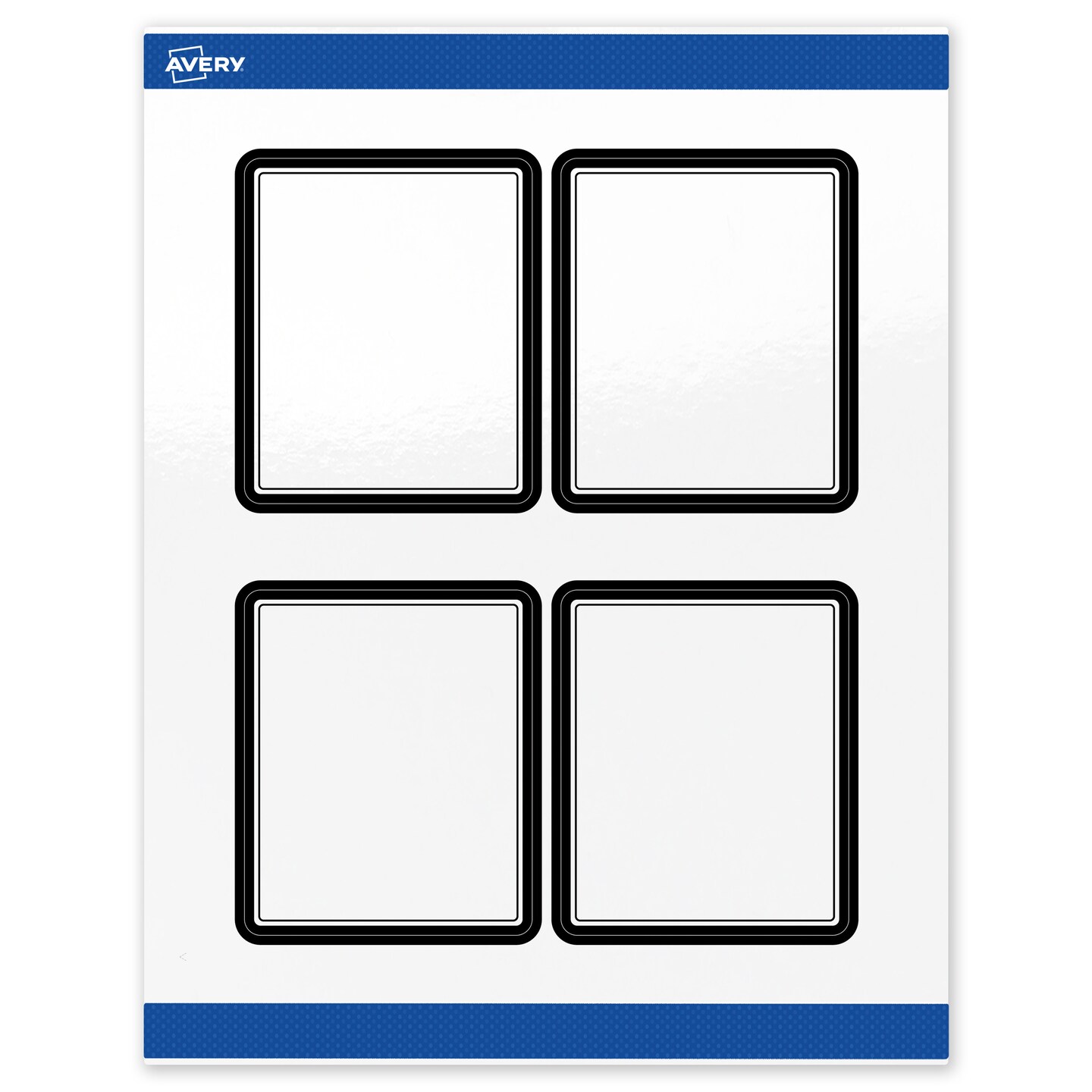 Avery Printable Rectangle Labels, Double Black Border, 4&#x22; x 3-1/3&#x22;, Glossy White Rectangle Labels, Permanent, Laser/Inkjet, 40ct, Great for Product Labels