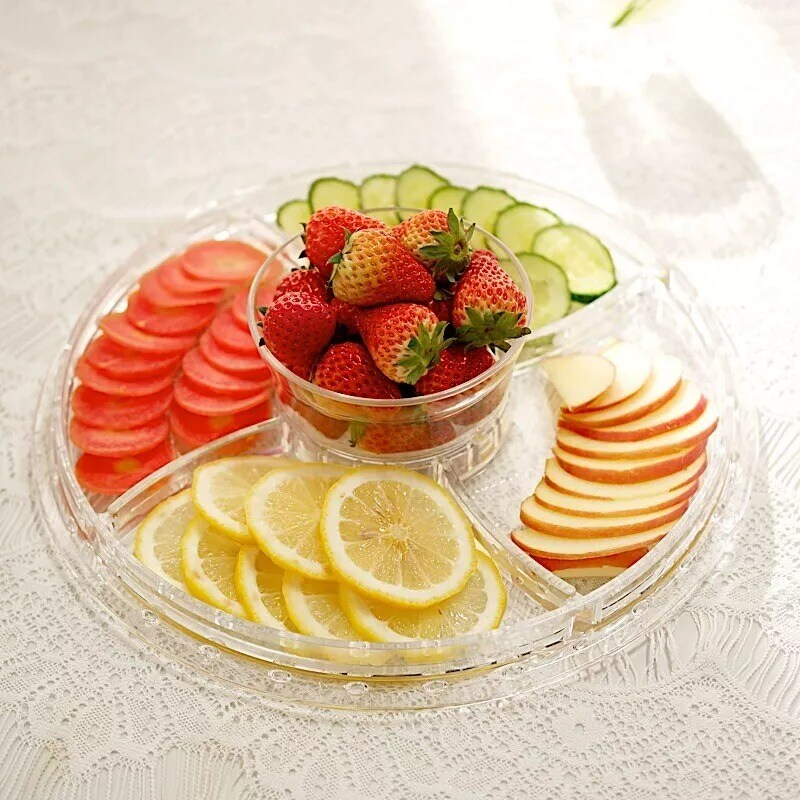 12-Inch Clear Acrylic CAKE STAND Dome 6 in 1 MULTIFUNCTIONAL SERVING PLATTER