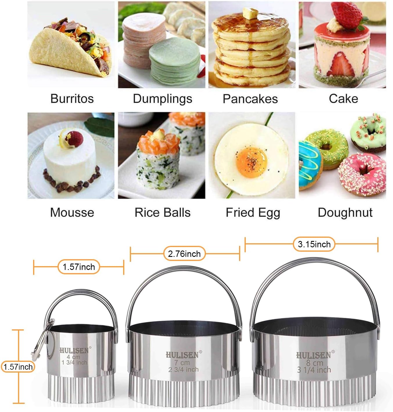 Biscuit Cutter Set Stainless Steel Round with Handle Professional