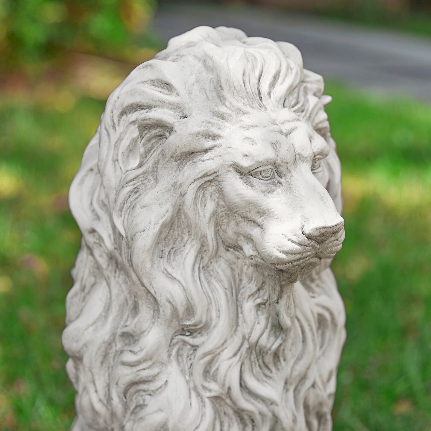 Set of 2 20.75"H/27.75"H MGO White Guardian Sitting Lion Statue