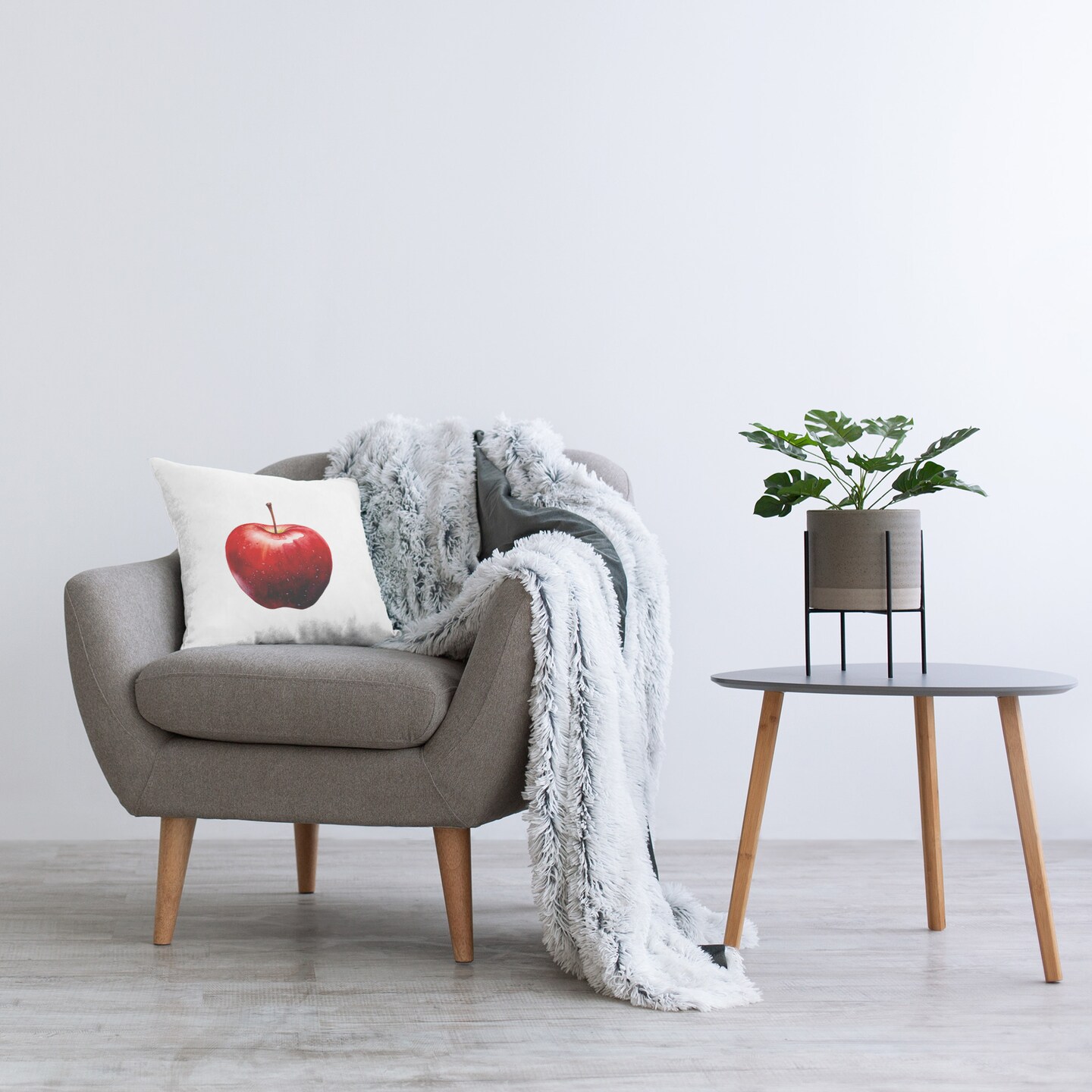Lush Red Apple Design by RB Throw Pillow 