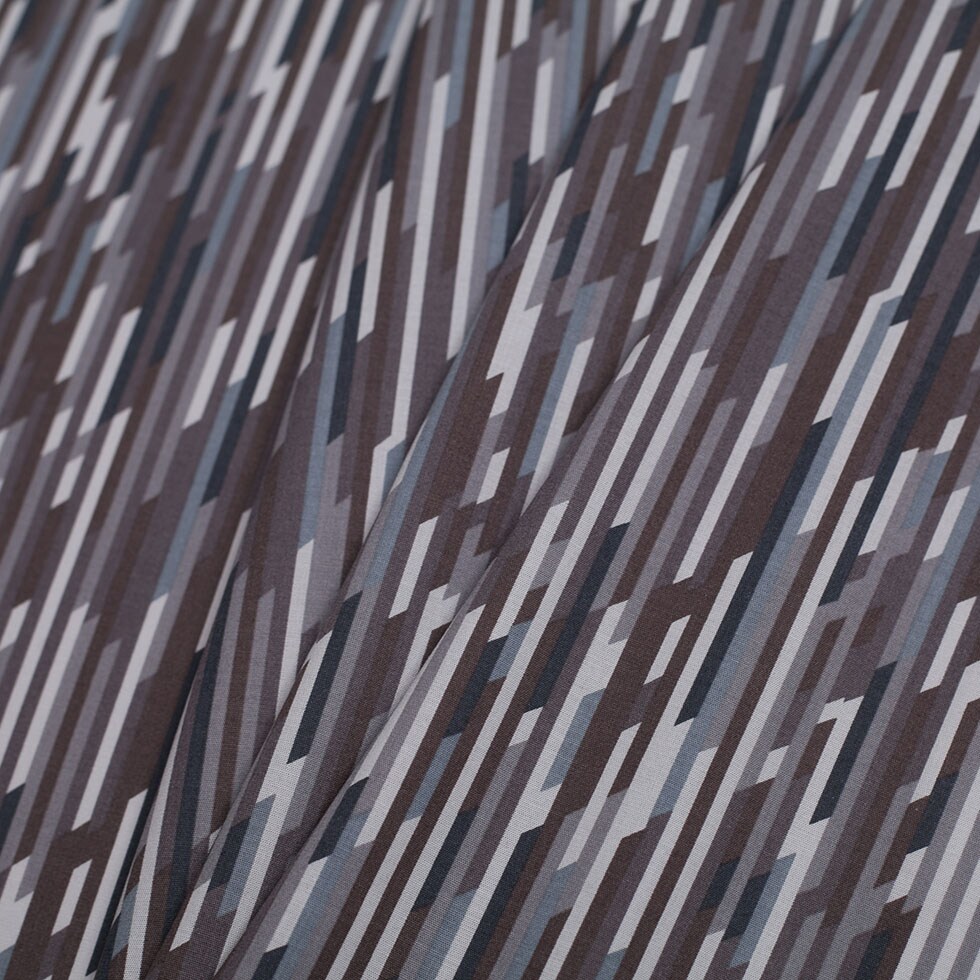 1 Yard Mike Gray Blue Brown Stretch Cotton Poplin by Liberty London