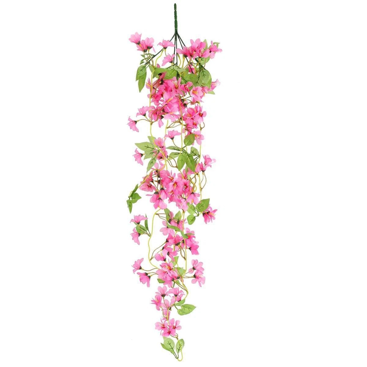 2PCS 41in Artificial Flowers Vine Garland Hanging Plants Home Wedding Decor