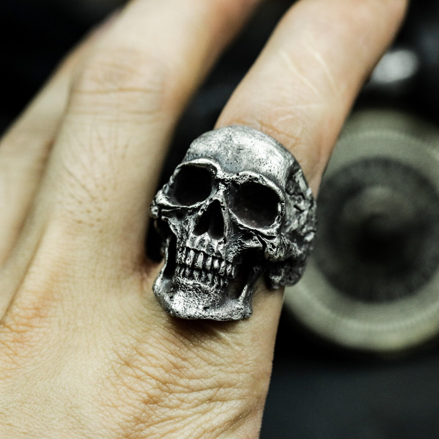 Terminator Skull Ring - 925 Silver Handmade | MakerPlace by Michaels