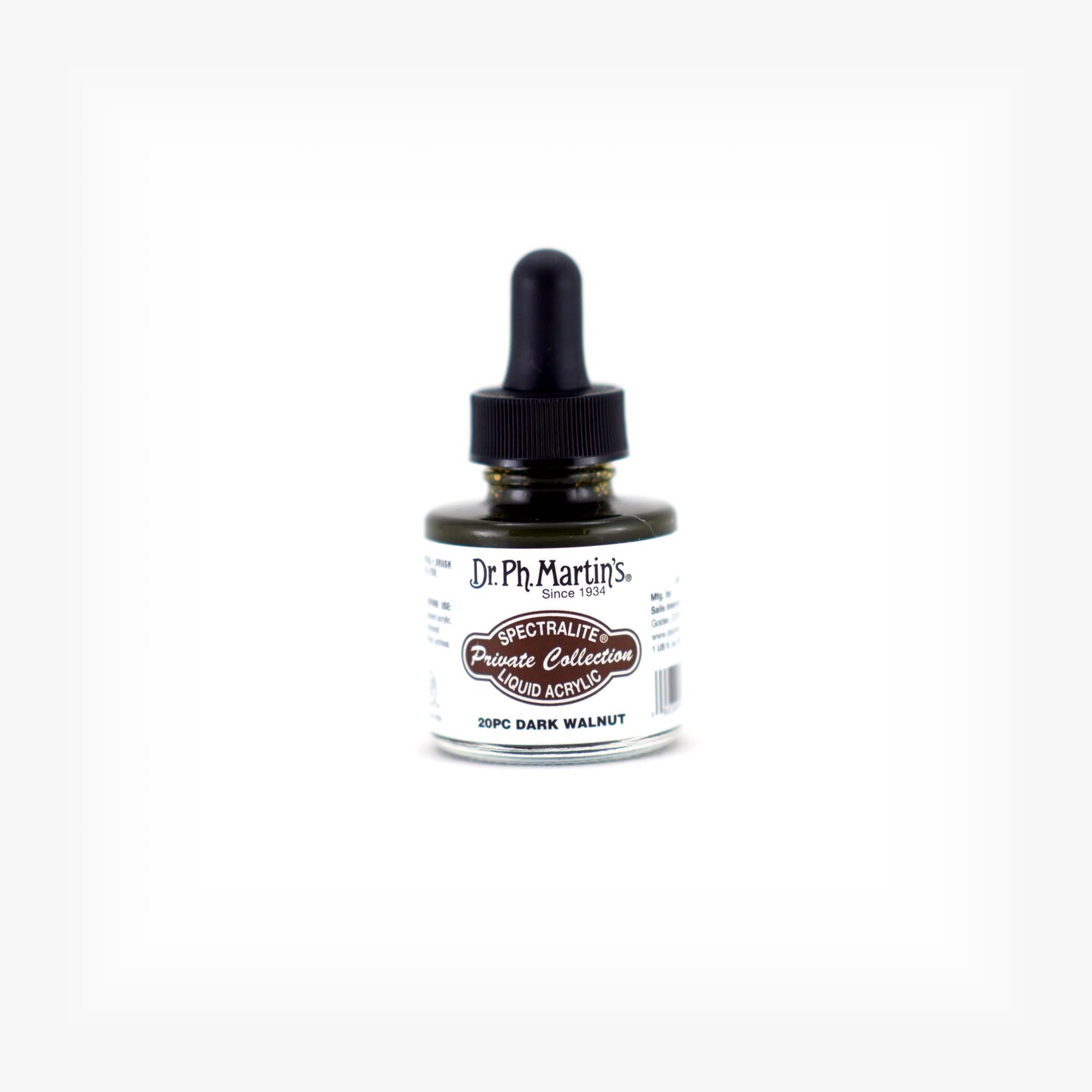 Dr. Ph. Martin's® Spectralite Private Collection Liquid Acrylics, 1.0 US fl oz, 20PC Dark Walnut, 1 Bottle