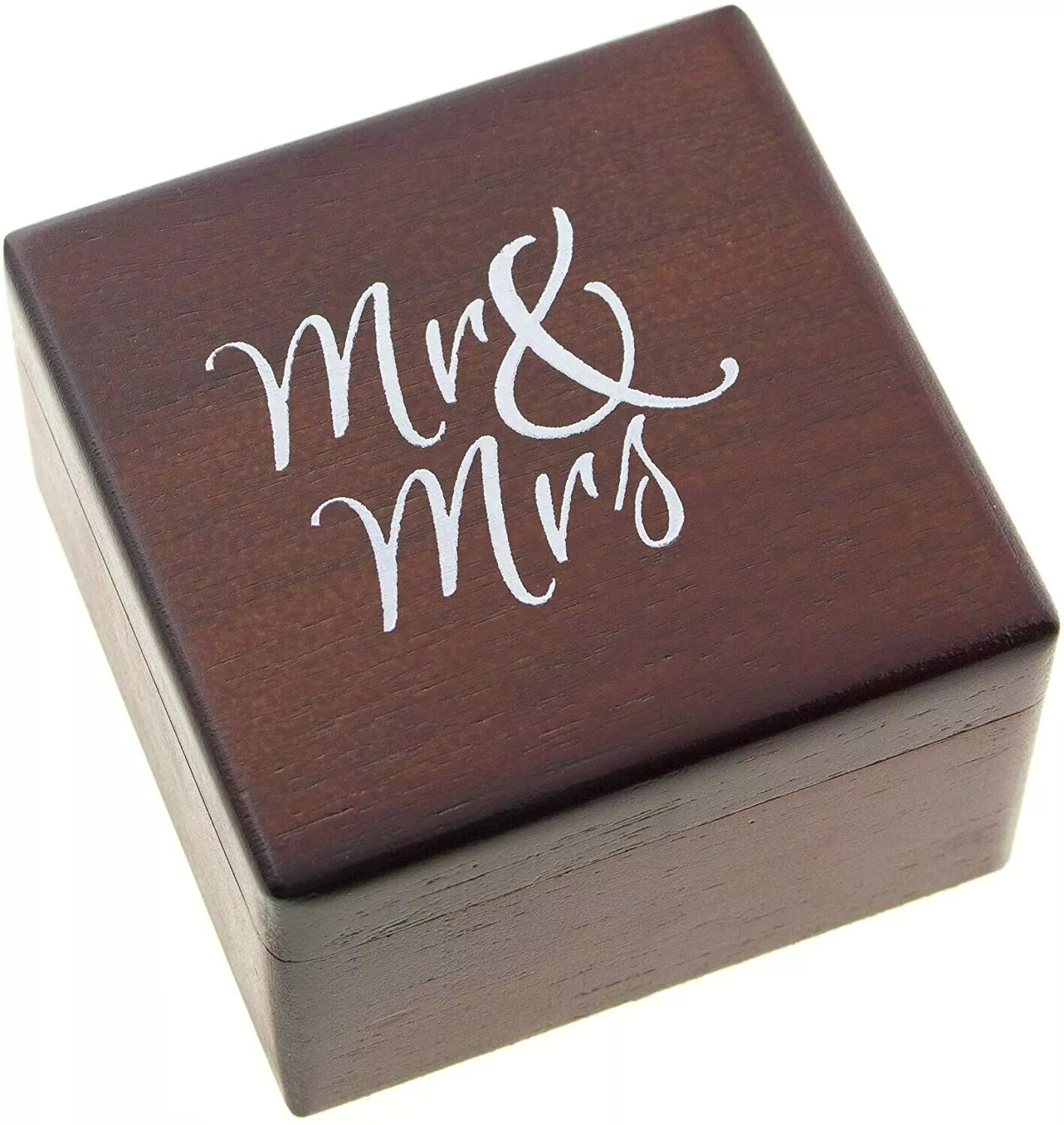 Wedding Ring Bearer Box, Mr &#x26; Mrs Wooden Ring Box, Engagement Ring Holder