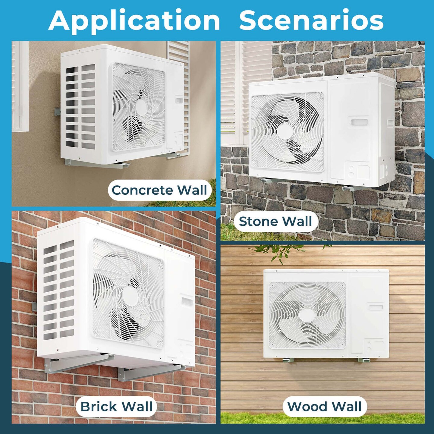 Costway 18"/22" Heavy-Duty Mini Split Wall Mounting Bracket with Adjustable Crossbar & Levlers