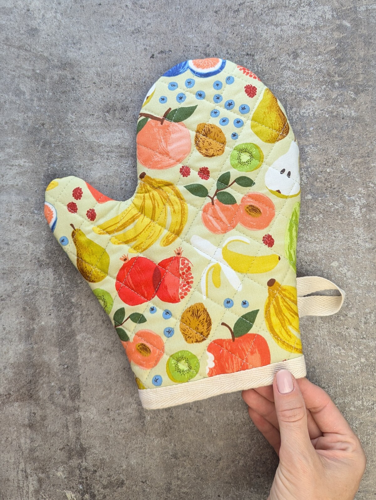 Fruit Stand Cream Rifle Paper Co Fabric Oven Mitt | MakerPlace by