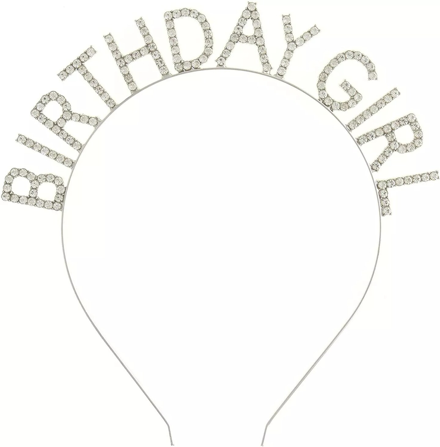 Birthday Girl Rhinestone Headband Party Tiara Crown (Birthday Girl Silver)