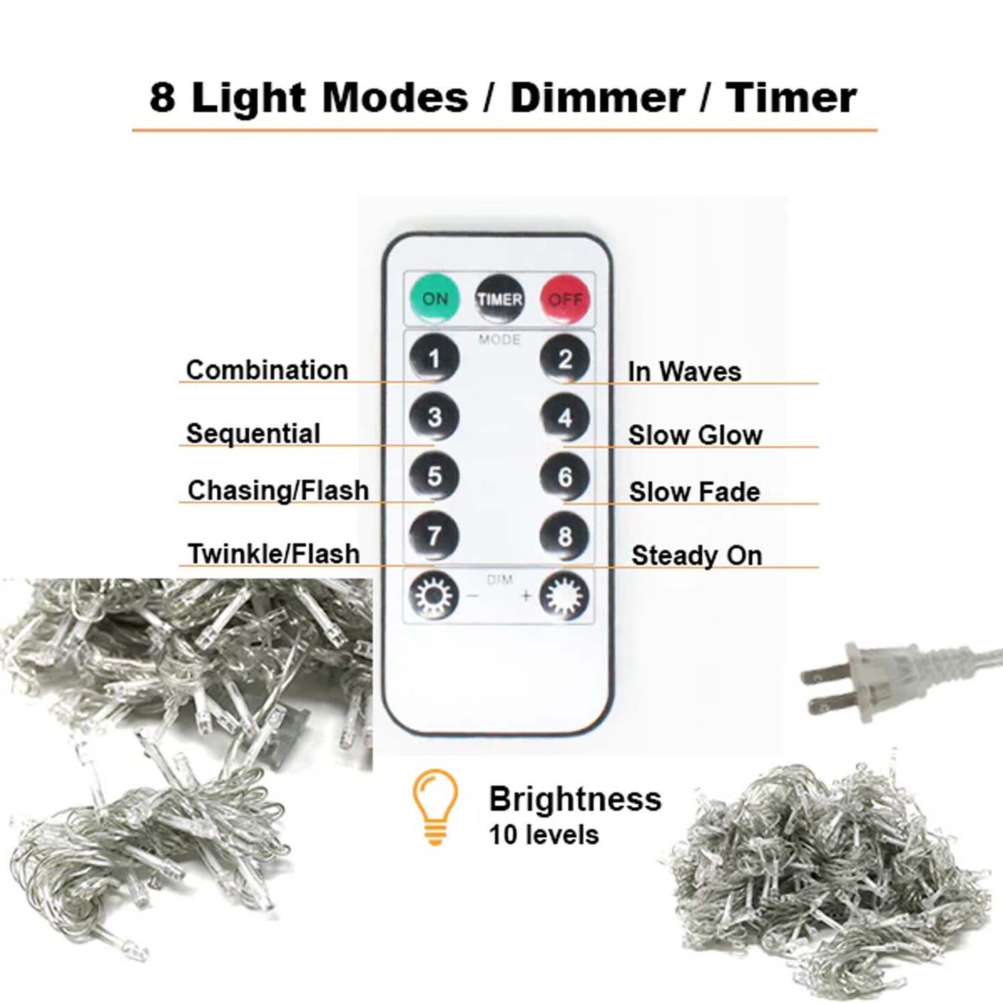300 LED Curtain String Light With Remote Multicolor for Christmas