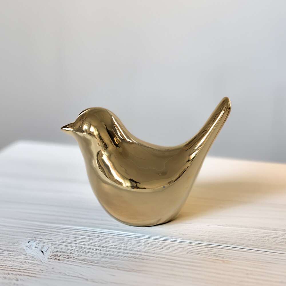 Modern Accent Table Decor Ceramic Gold Bird Figurine Statue Ornament valentines gifts