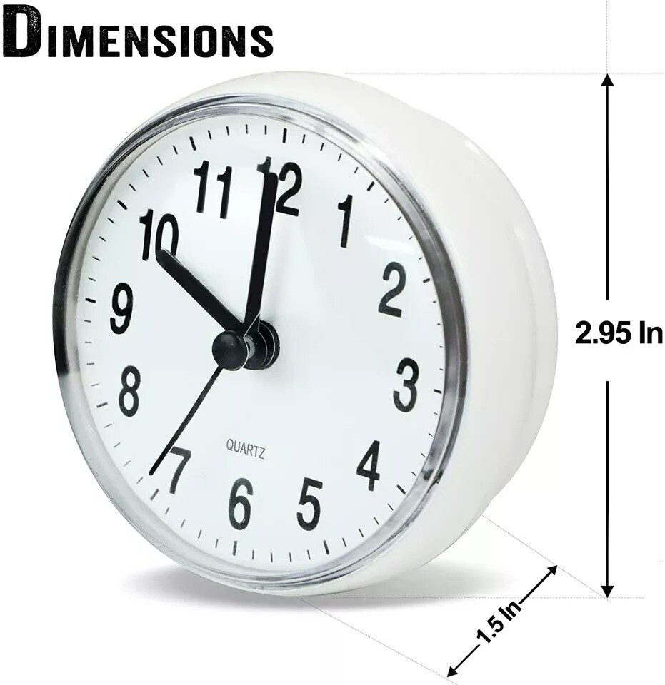 Waterproof Bathroom Shower Clock with Large Suction Cup