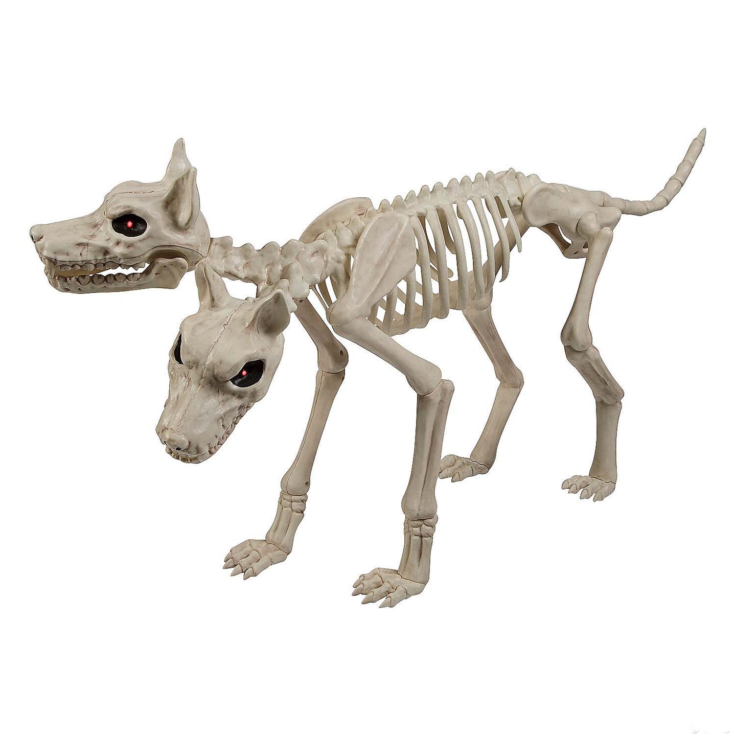 37 3/4&#x22; Animated Two Headed Doberman Dog Skeleton Halloween Decoration