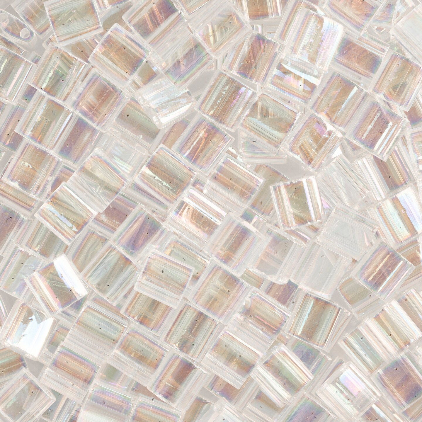 Miyuki Tila 5mm Transparent AB Glass Beads, 50g