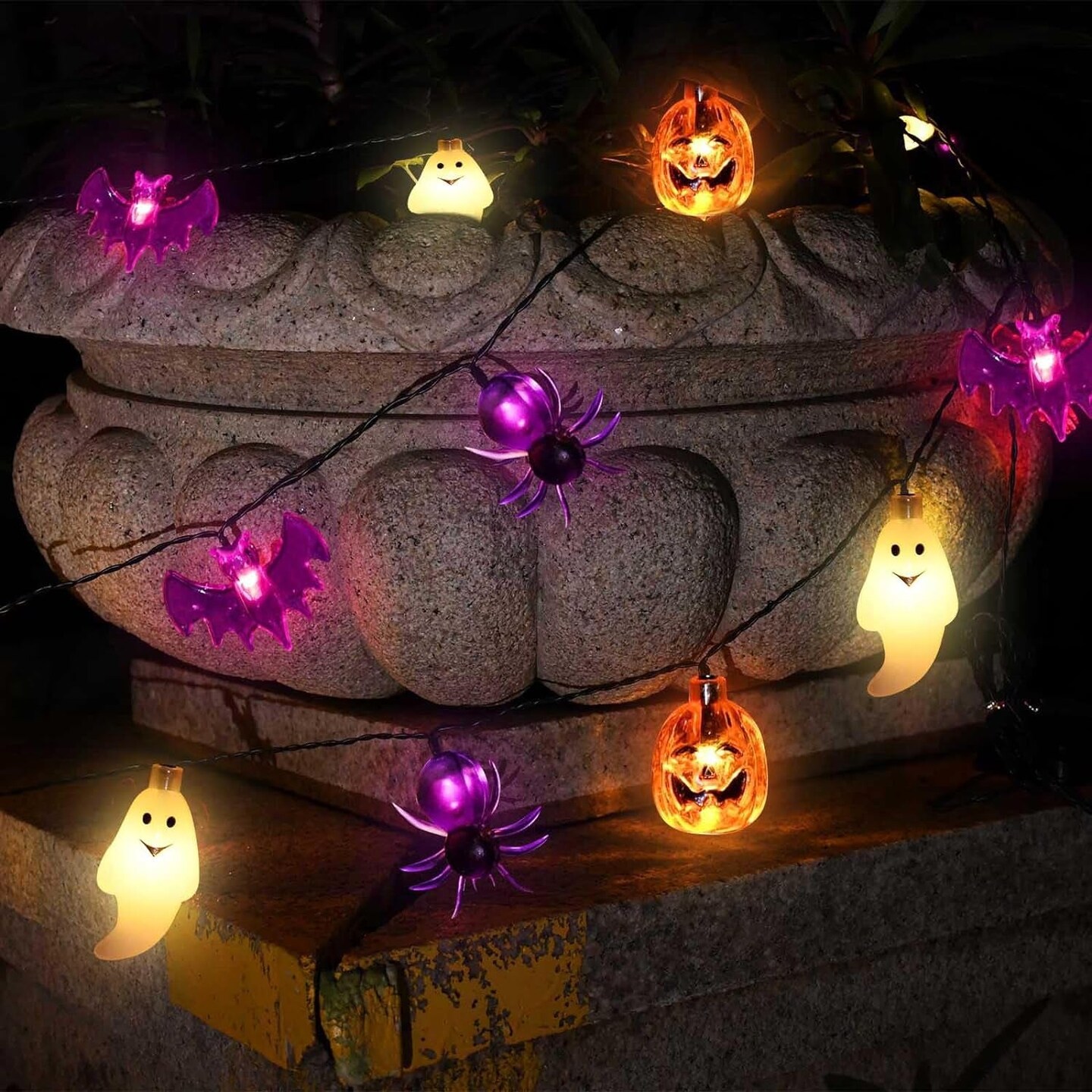 Solar Powered Halloween Lights, 40 LED, 8 Modes, Waterproof, Auto On/Off, Outdoor Use