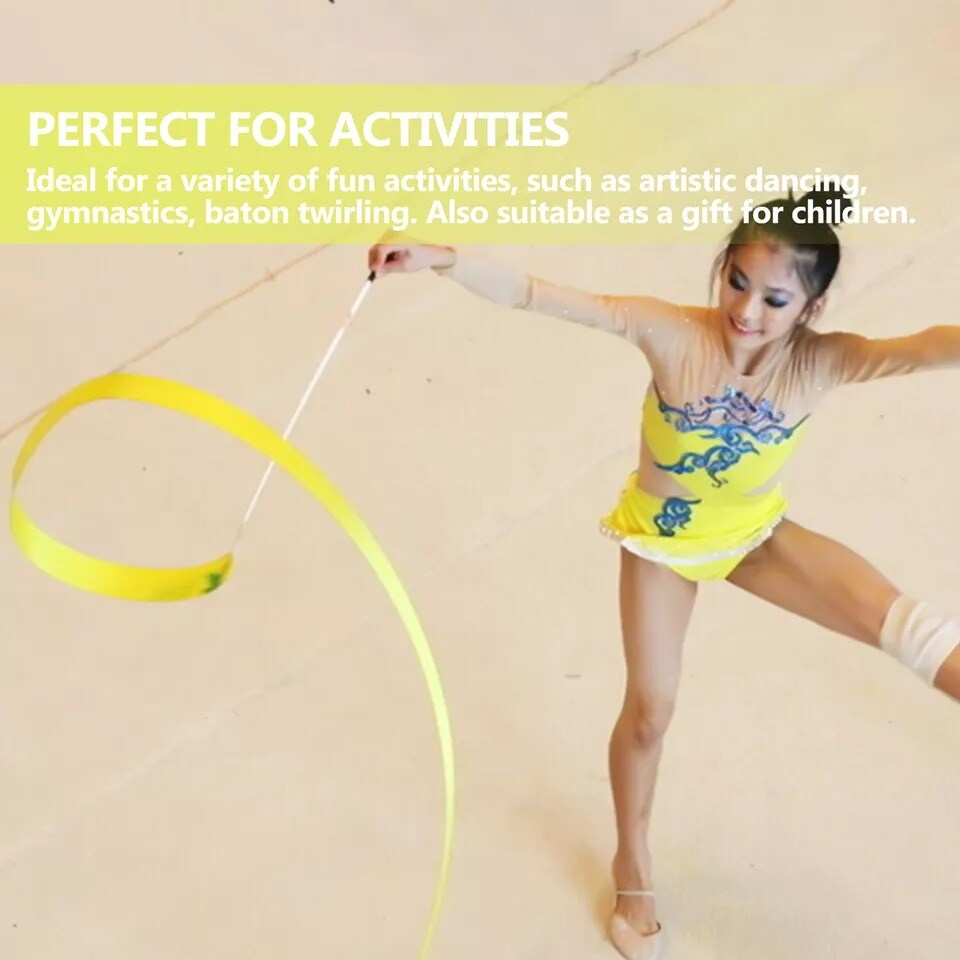 10pc Dance Ribbons Streamers Unisex Kids&#x27; Gymnastics Ribbon Wands Rhythm Sticks