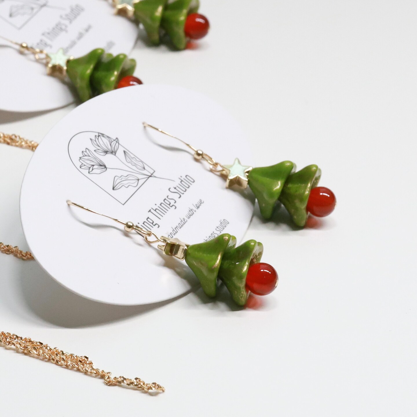 Orecchini Di Natale A Forma Di Alberello Fatti A Mano, Pendenti Festivi Per Donne, Gioielli Unici Per Feste E Capodanno, Lunghi 6 Cm - 4