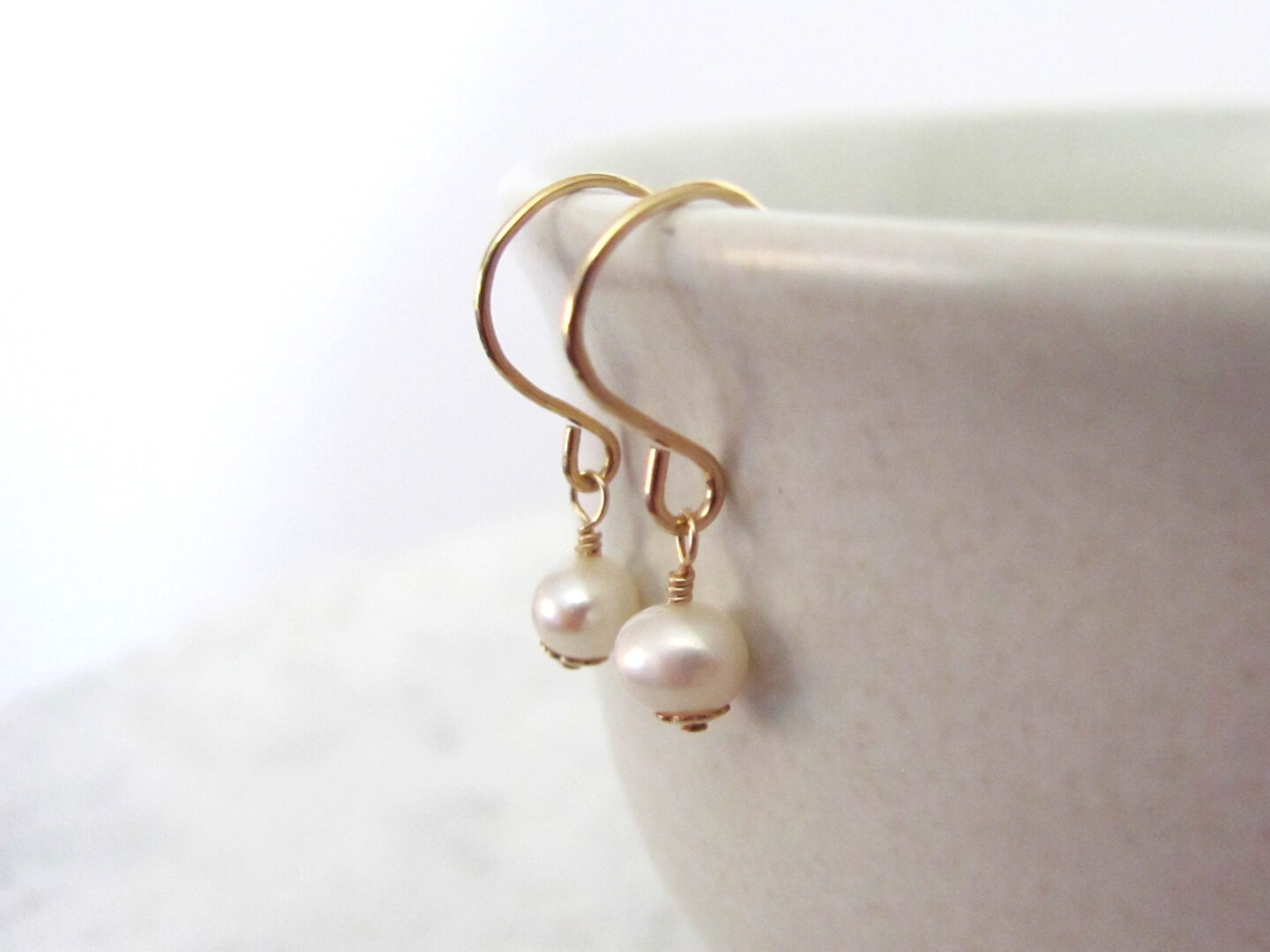 Pearl Necklace and Earring Set, Freshwater Pearl Bridal Jewelry product 5