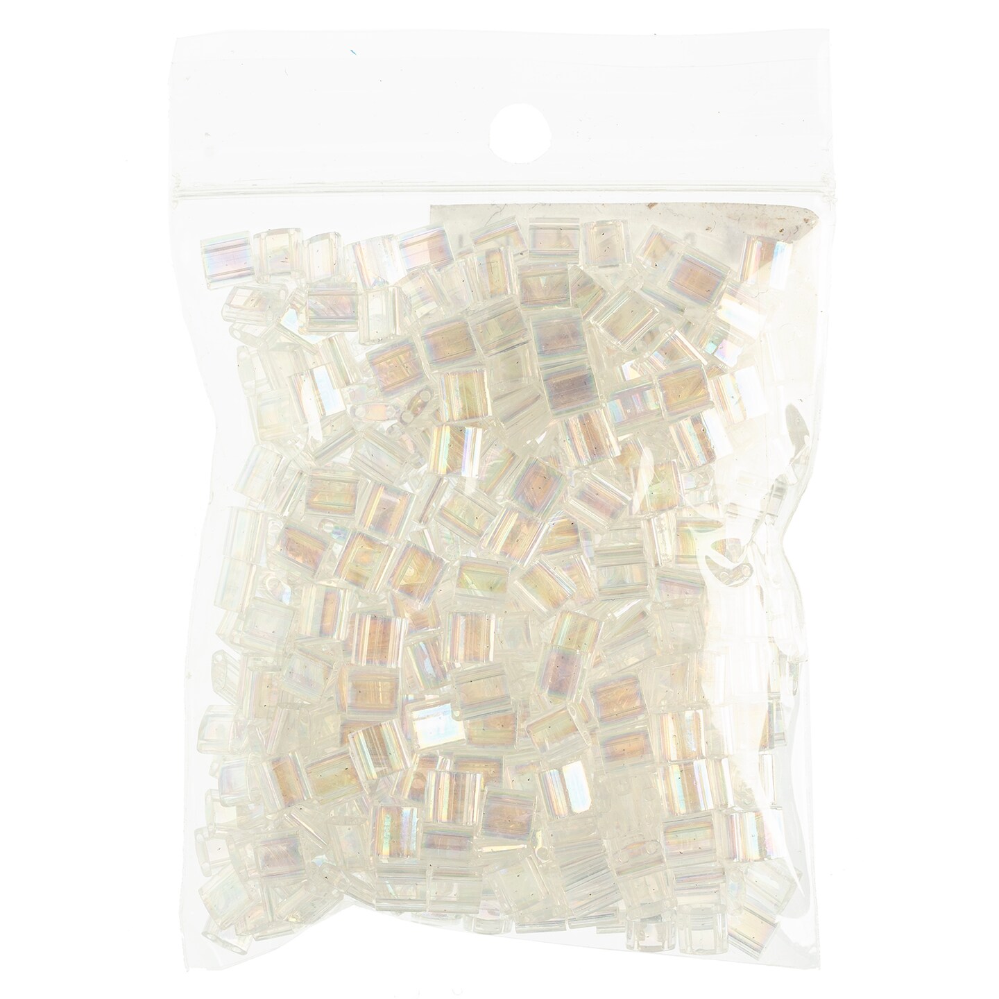 Miyuki Tila 5mm Transparent AB Glass Beads, 50g
