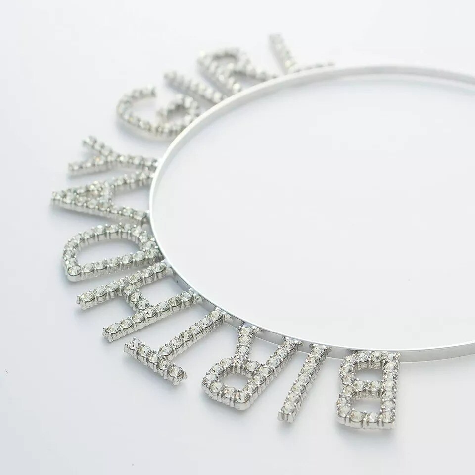 Birthday Girl Rhinestone Headband Party Tiara Crown (Birthday Girl Silver)