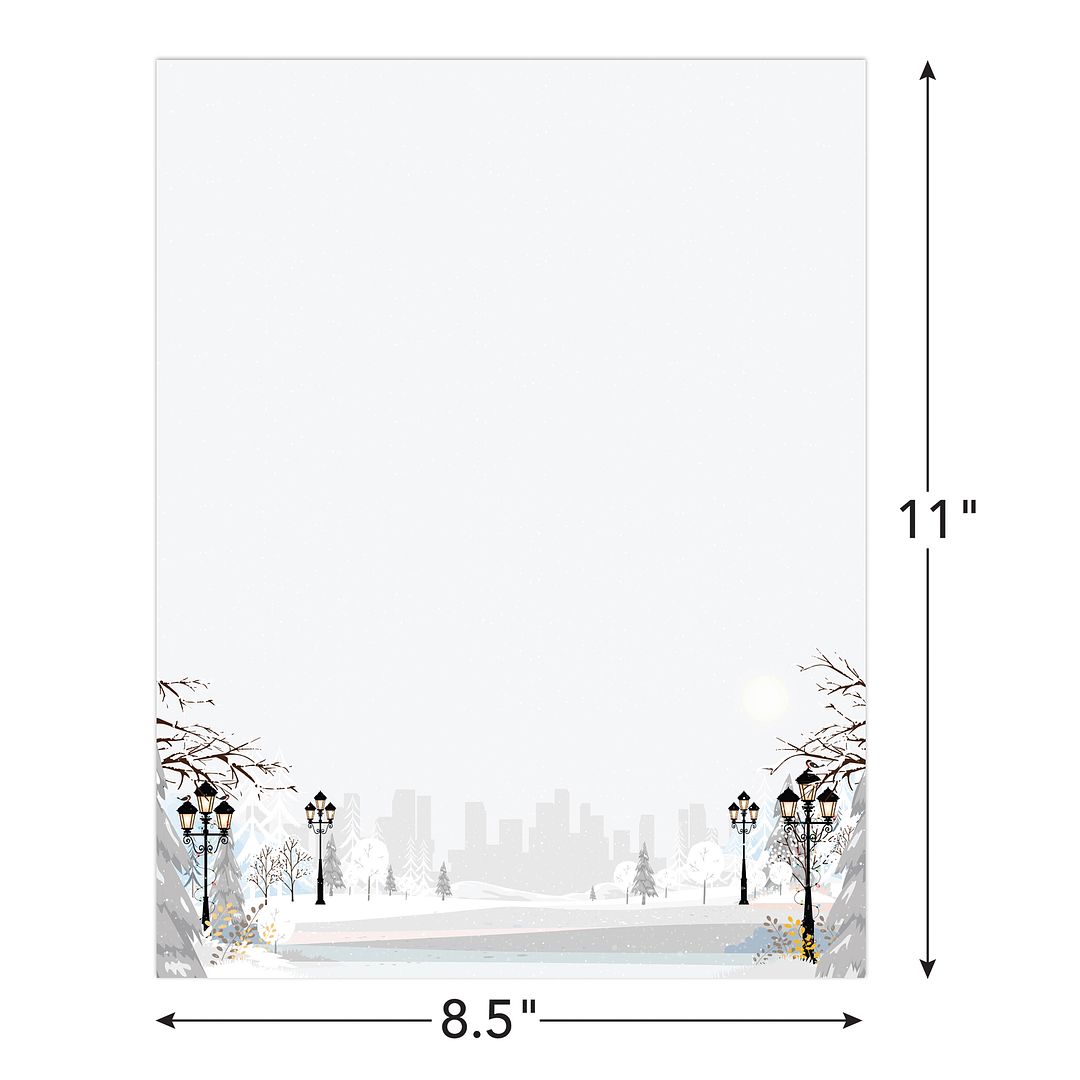 Great Papers! Stationery Letterhead, Winter Wonderland Walkway, 8.5&#x22;x11&#x22;, Printer Friendly, 50 Sheets (2024030)