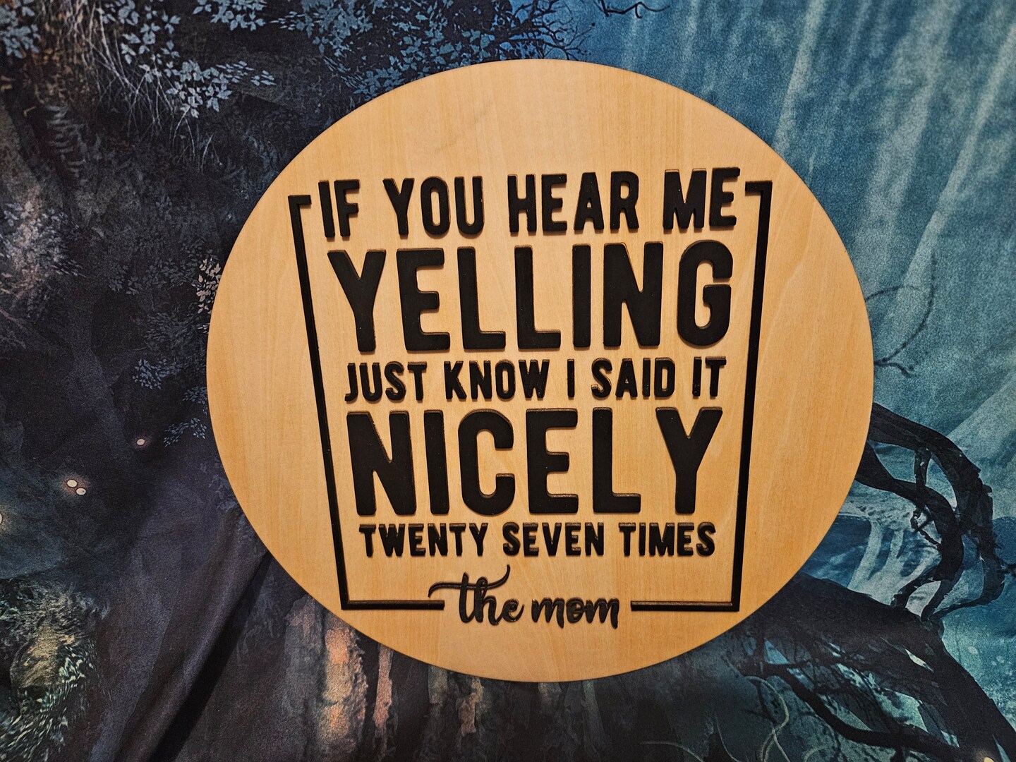 Funny wood door decoration hanger or front porch sign with funny