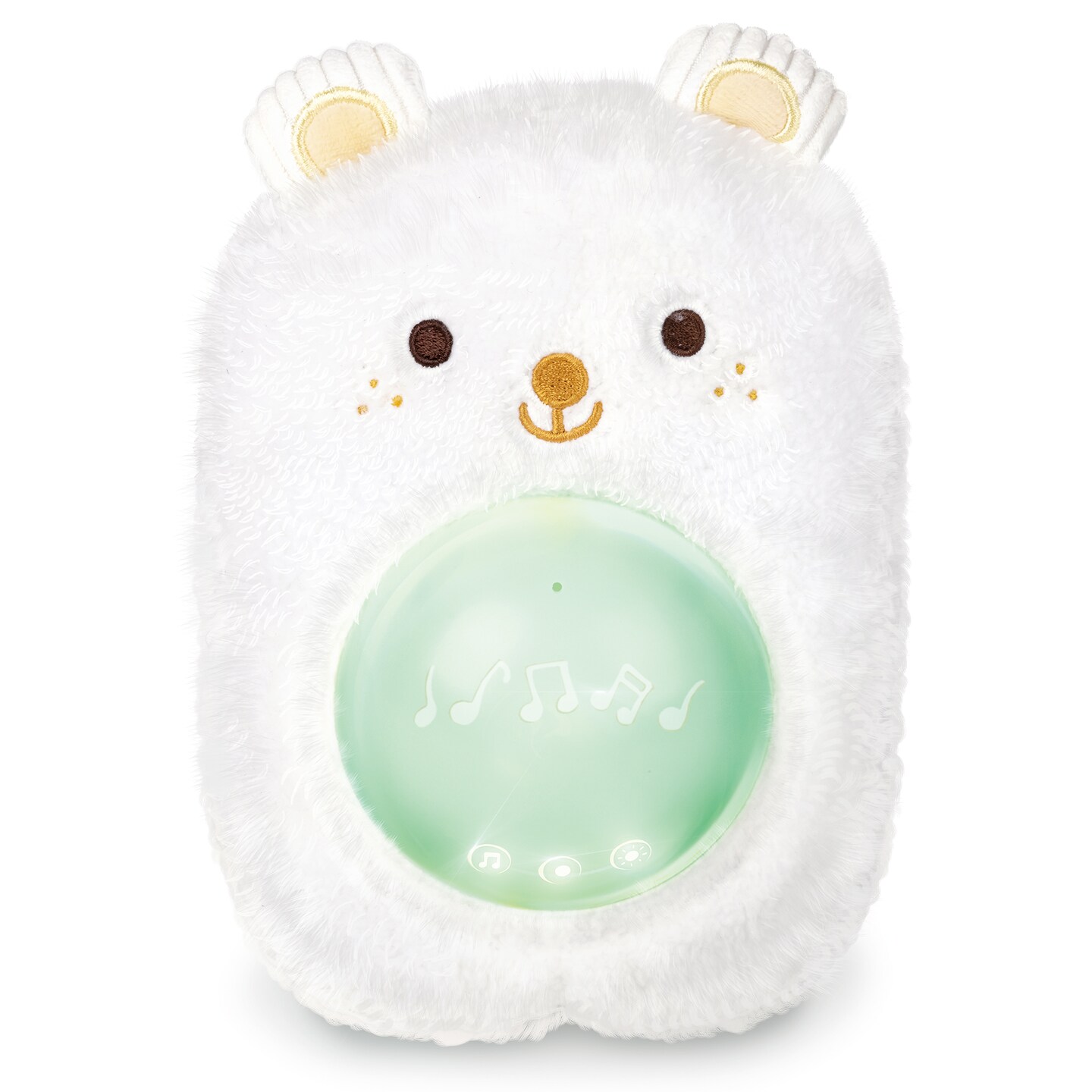 Hape: My Music Pal - Huggy Bobo - White Plush Bear Animal Sound Machine, 5 Natural Sounds, 5 Lullabies, Auto Shut Off, Infant, Baby, Toddler Ages 0mo+