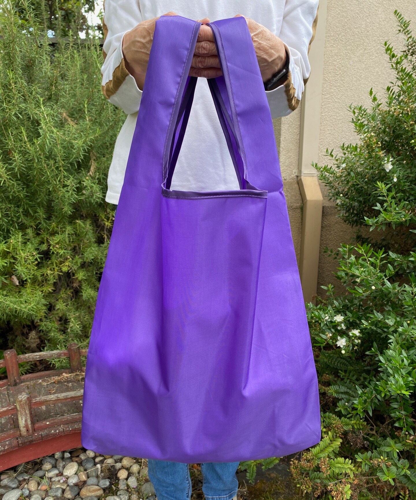 Wrapables JoliBag Nylon Reusable Grocery Bag, 2 Pack, Purple