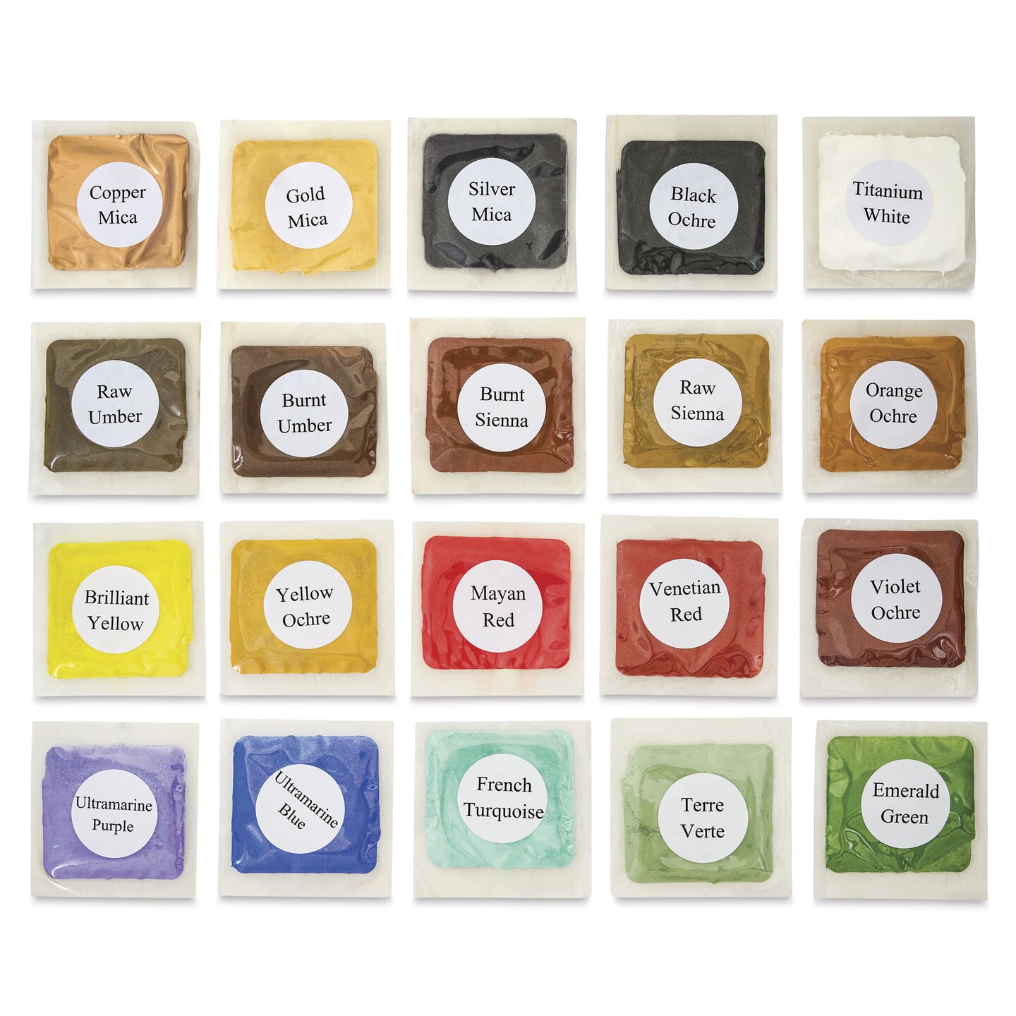 Natural Earth Paint Earth & Mineral Pigments - Sample Pkg of 20, Assorted Colors