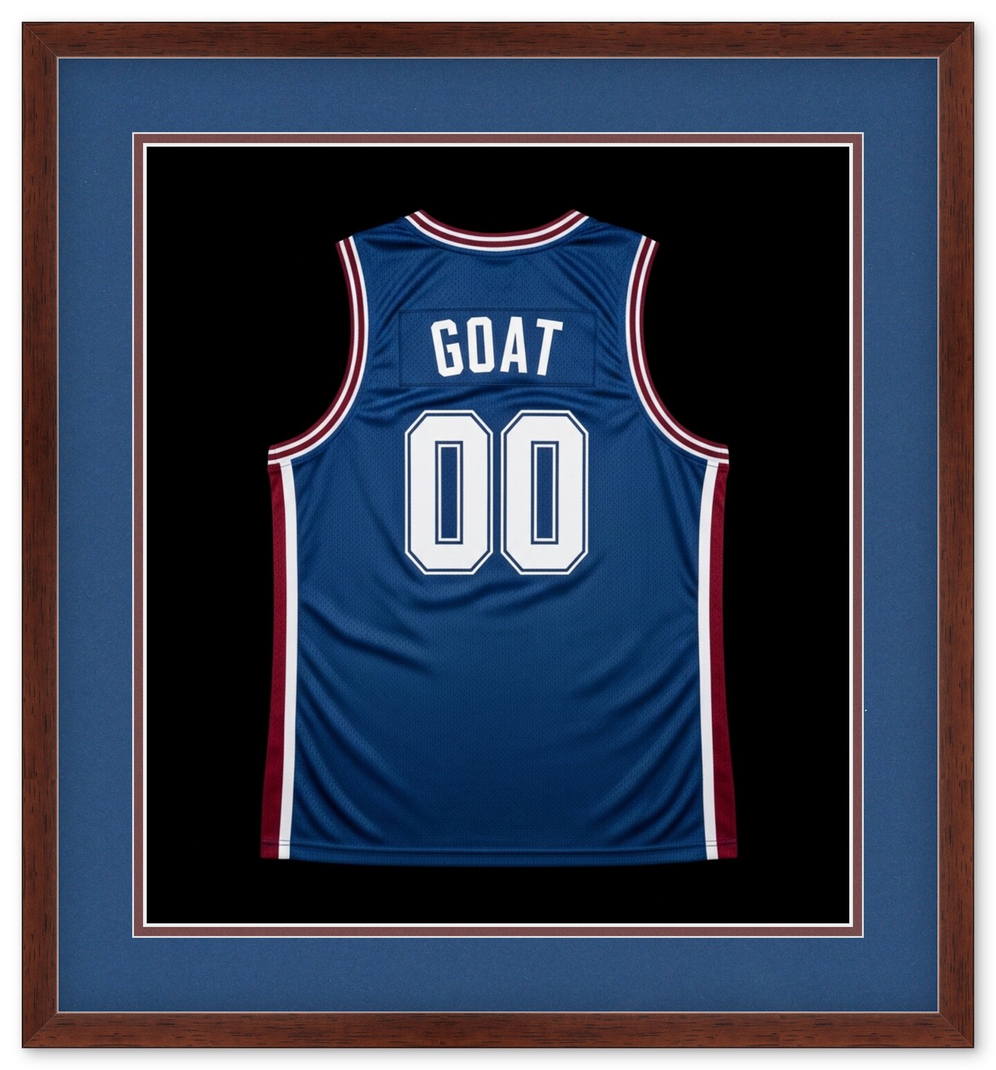 CustomPictureFrames.com Solid Wood Jersey Shadow Box Frame - Rich Walnut - Sizes 26x28 - Wall Display With Double Mat Made in the USA