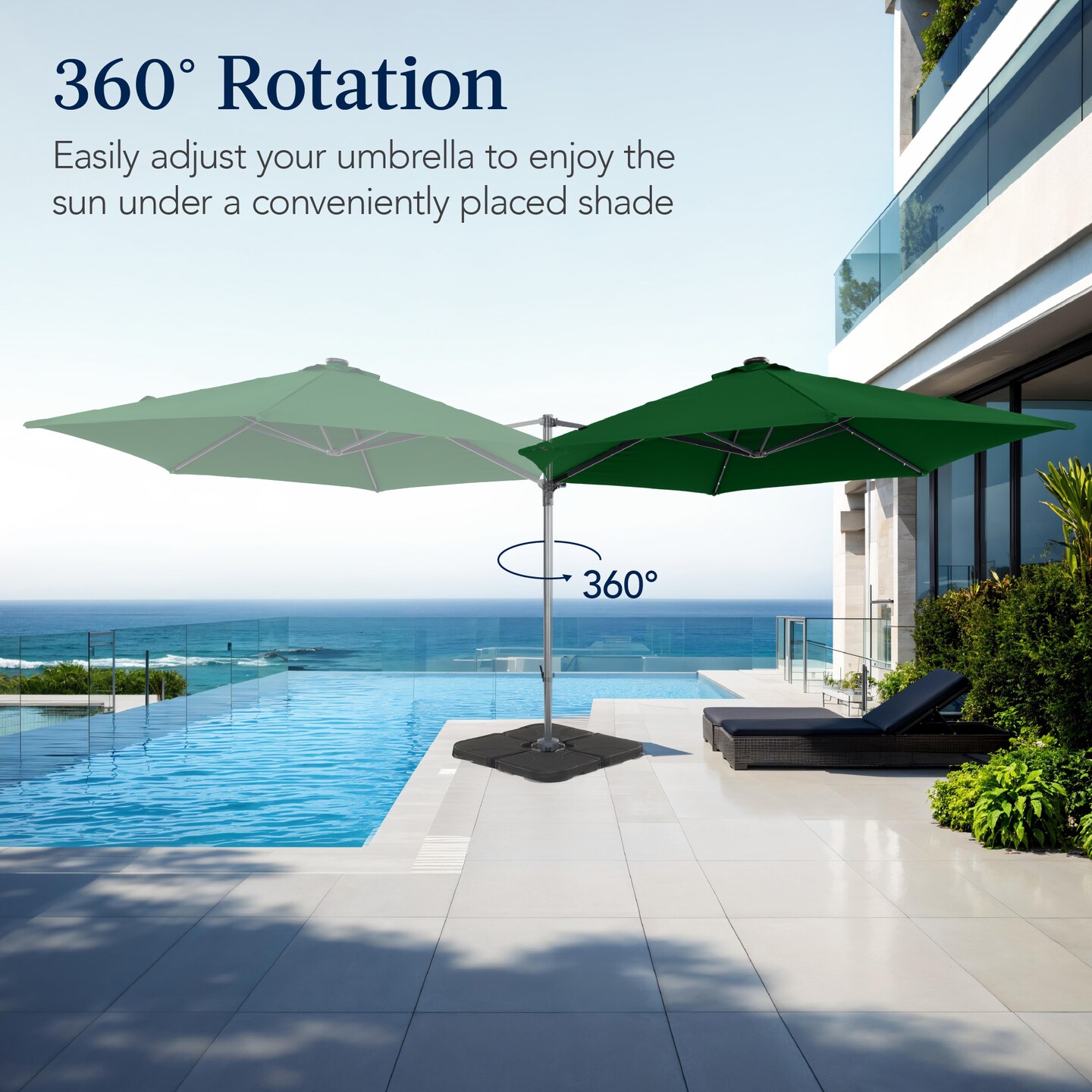 Best Choice Products 10ft 360° Rotating Cantilever Offset Hanging Patio Umbrella