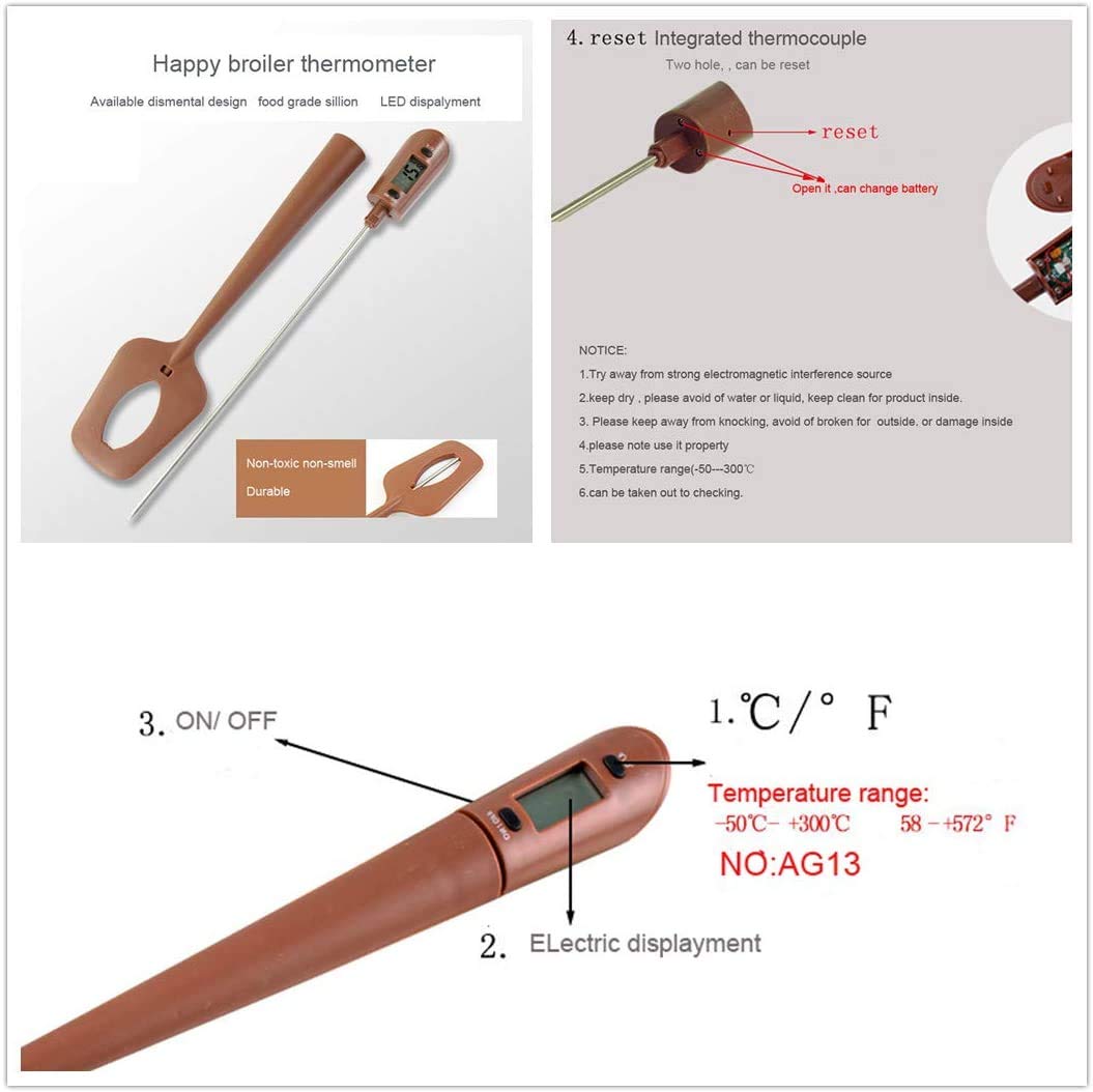 Candy Spatula with Thermometer Built in and Pot Clip &#x2013; Fast Instant Read Digital Spatula Thermometer for Candy Making,Chocolate,jams,syrups with BPA Free Silicon Spatula