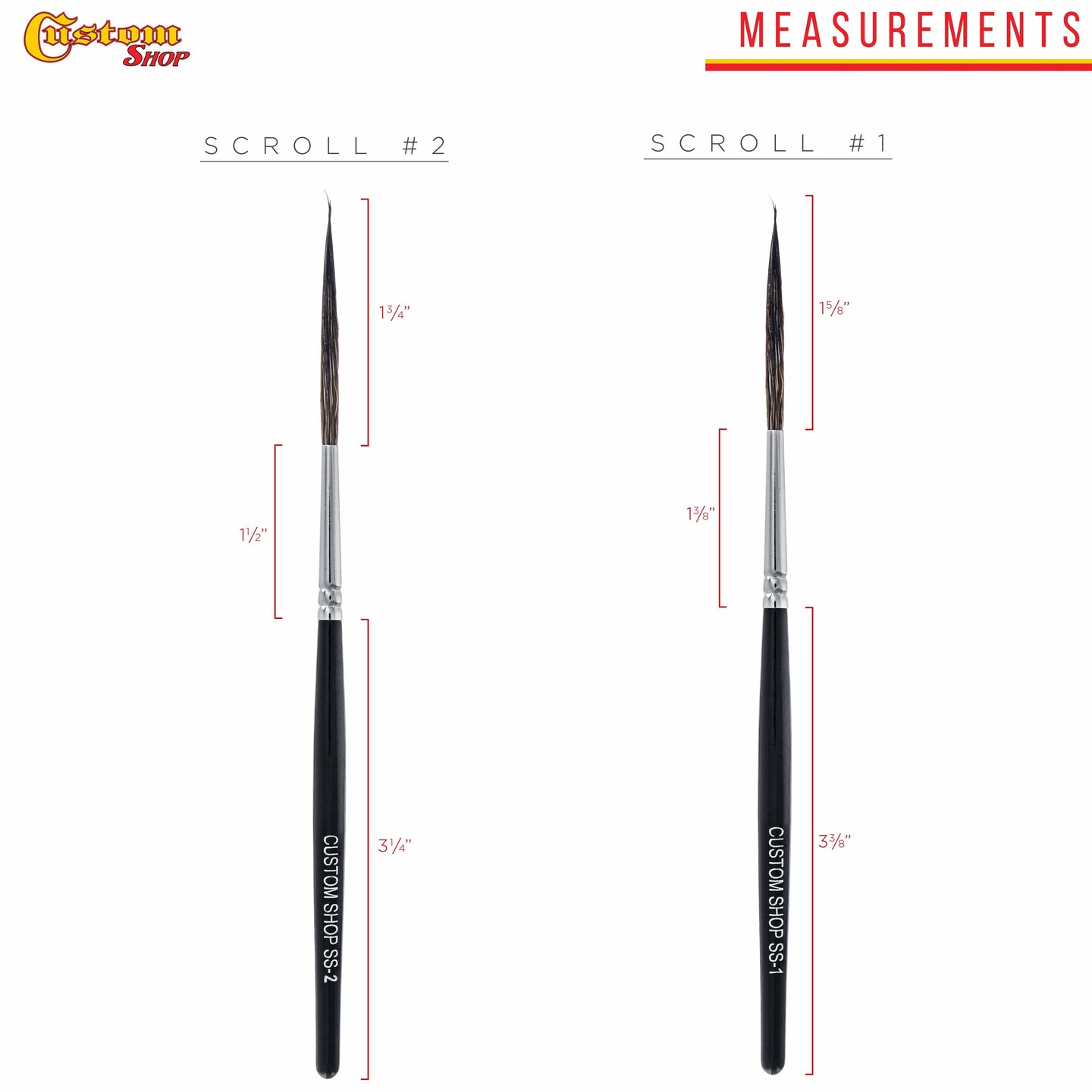 Custom Shop Scroll Pinstripe Brush Kit (#1 &#x26; #2)