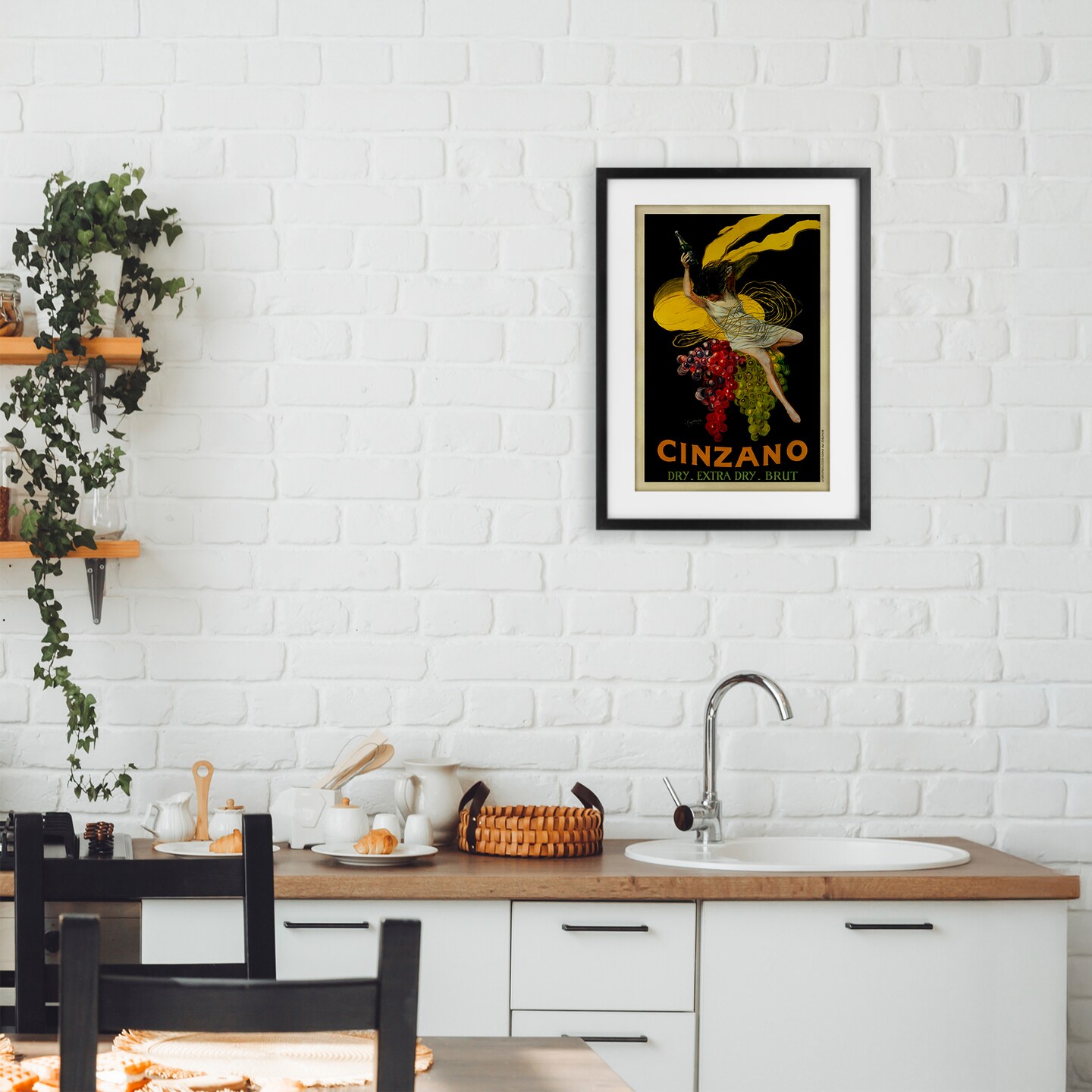 Stupell Industries Vintage Wine Poster with Grapes Framed Print Under Glass, design by Marcello Nizzoli