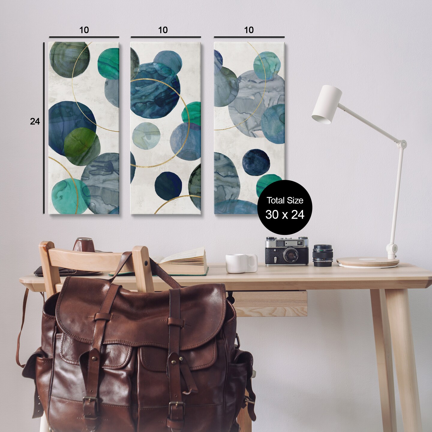 Stupell Industries Planetary Circles Abstract 3pc Canvas Set, design by Jacob Q