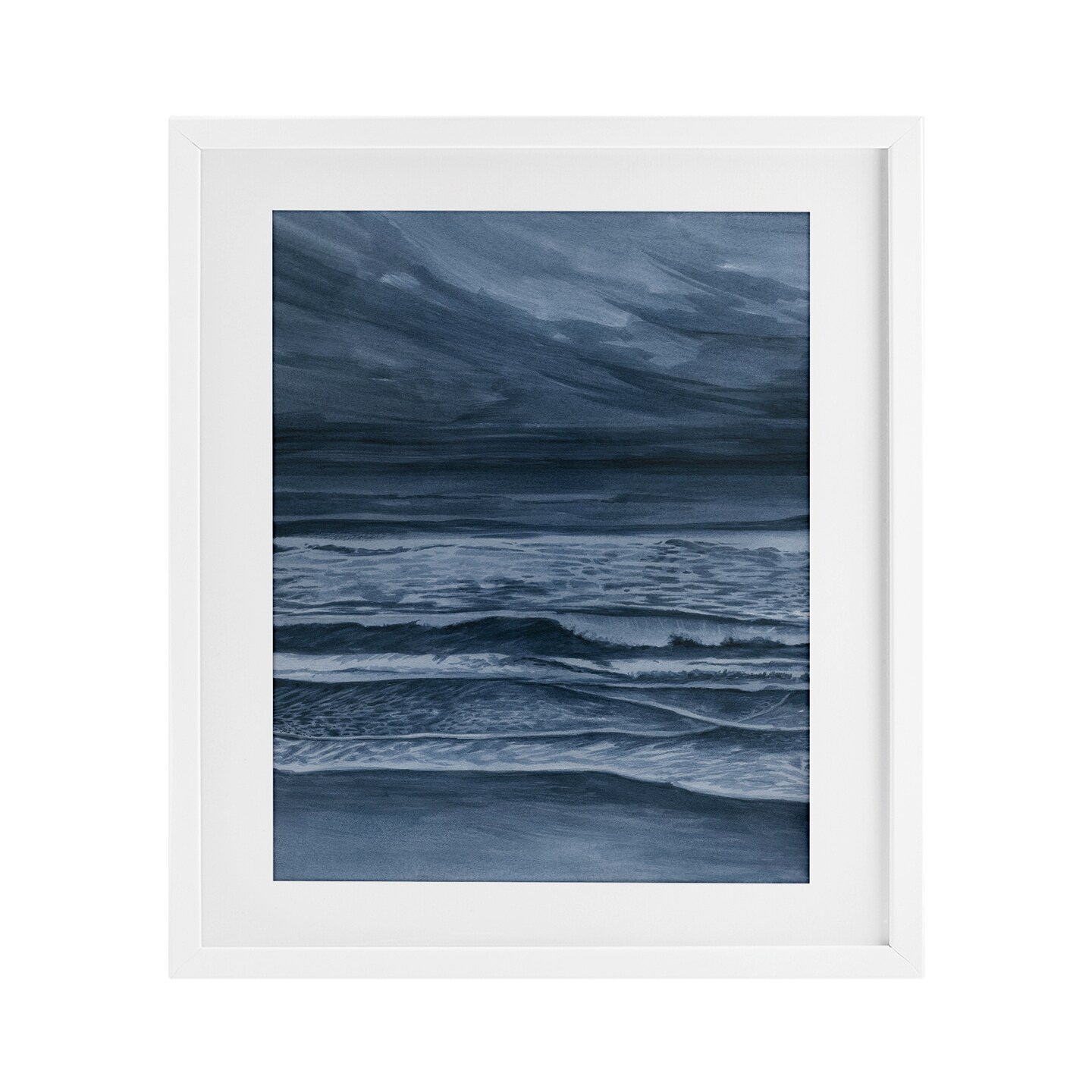 Stupell Industries Dramatic Sea Storm Coast Framed Print Under Glass, design by Grace Popp