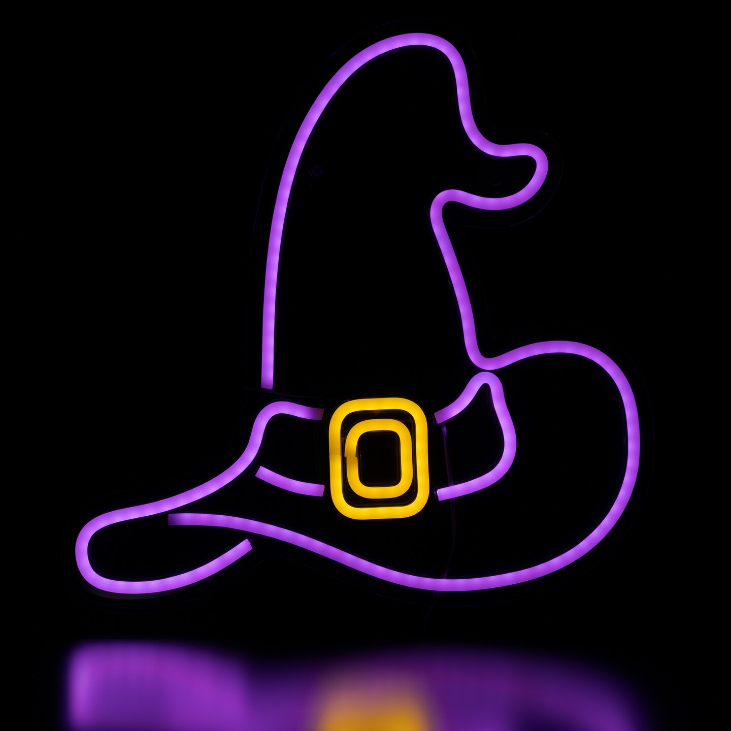Northlight LED Witch Hat Neon Lighted Halloween Decoration - 15&#x22; - Purple