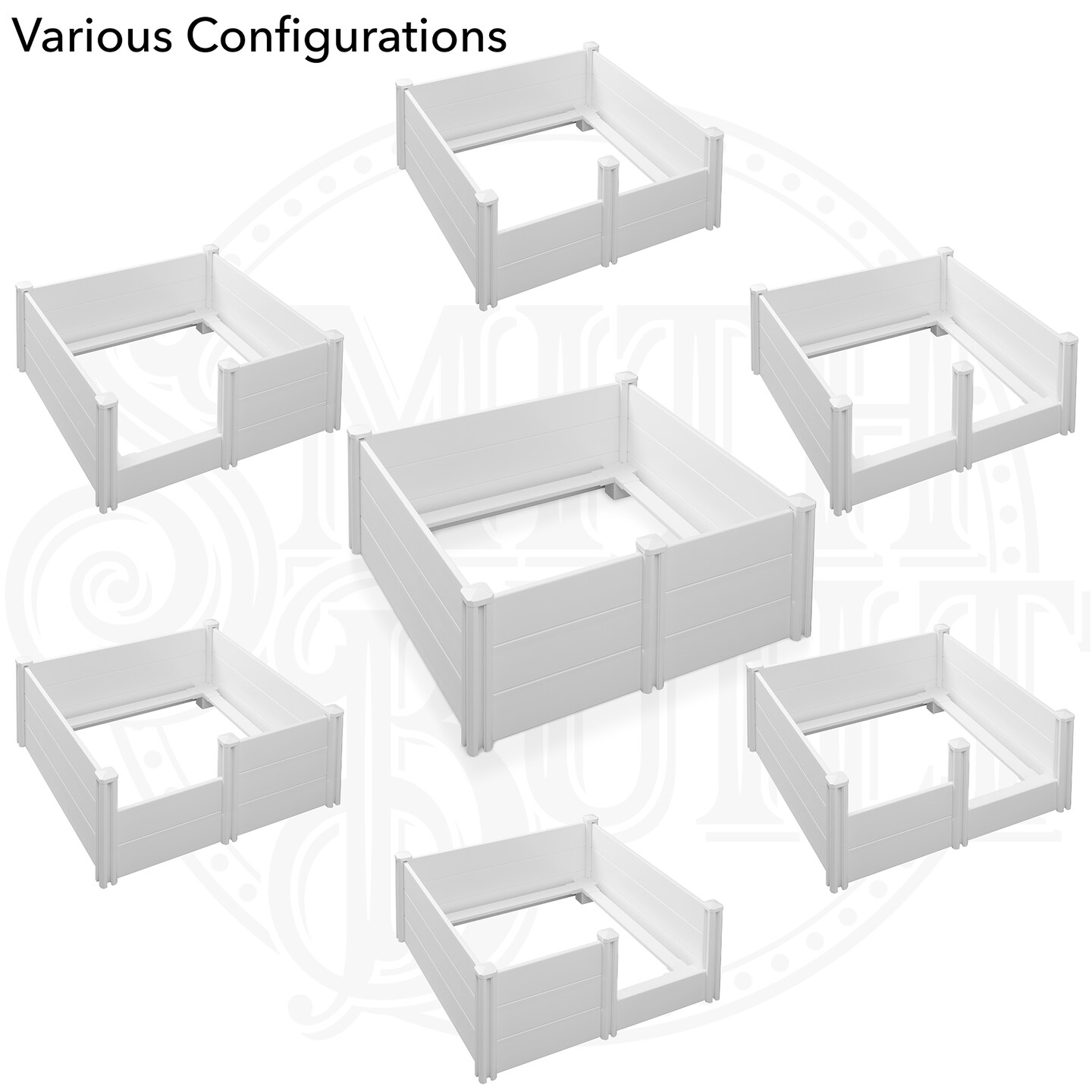 SmithBuilt 48" x 48" x 18" Whelping Box for Dogs and Puppies, Heavy Duty PVC Whelping Pen and Birthing Box with Rails and Adjustable Height Door, White