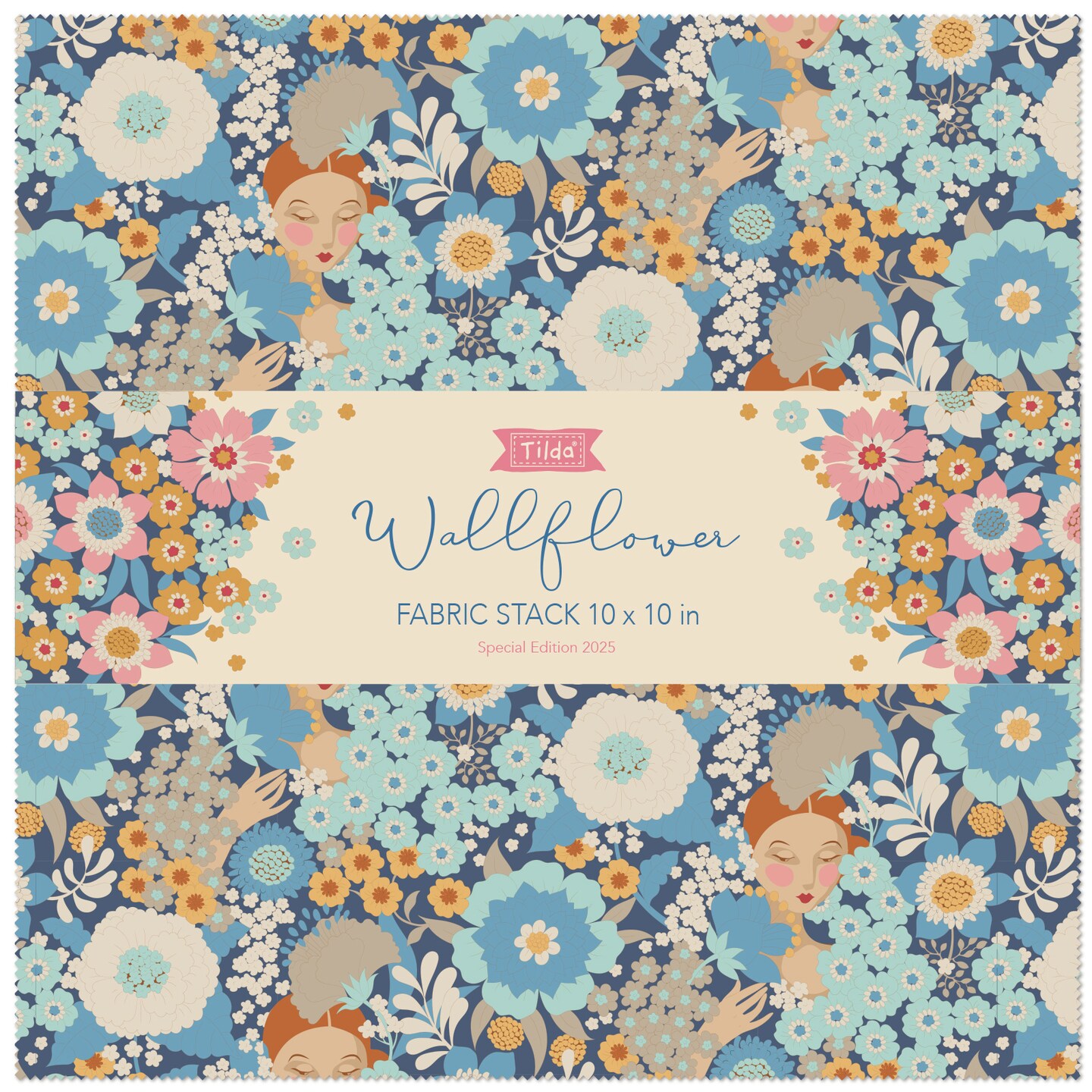 Tilda Wallflower Fabric Stack - 40 pieces - 10" x 10" - 100% Cotton