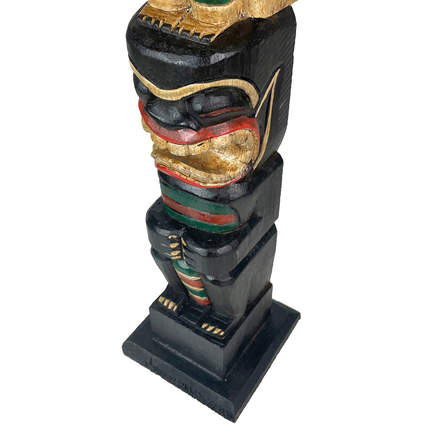 Northwest Coast Style Wooden Totem Pole Sculpture