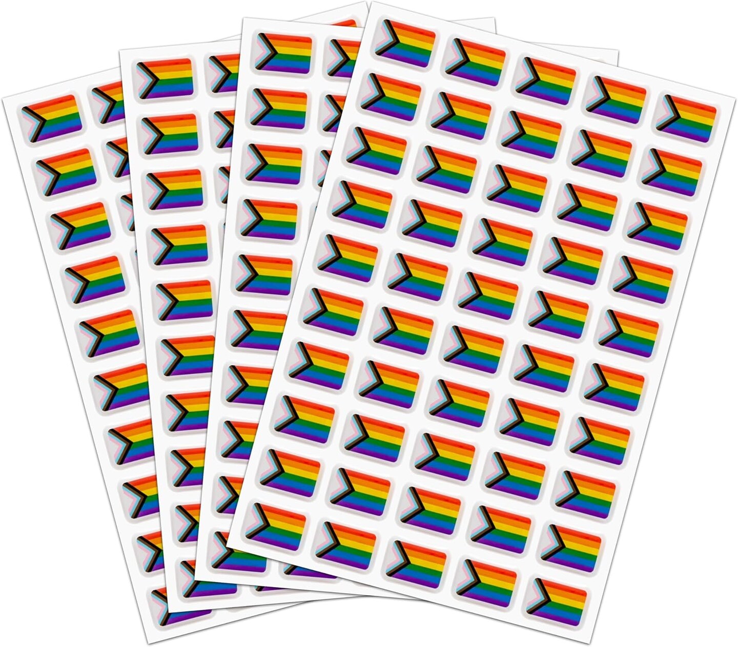 200PCS 3D Dome LGBT Progress Pride Stickers – Waterproof Rainbow Flag Decals for Laptops, Water Bottles, Name Badges, Parades & LGBTQ+ Pride Gifts
