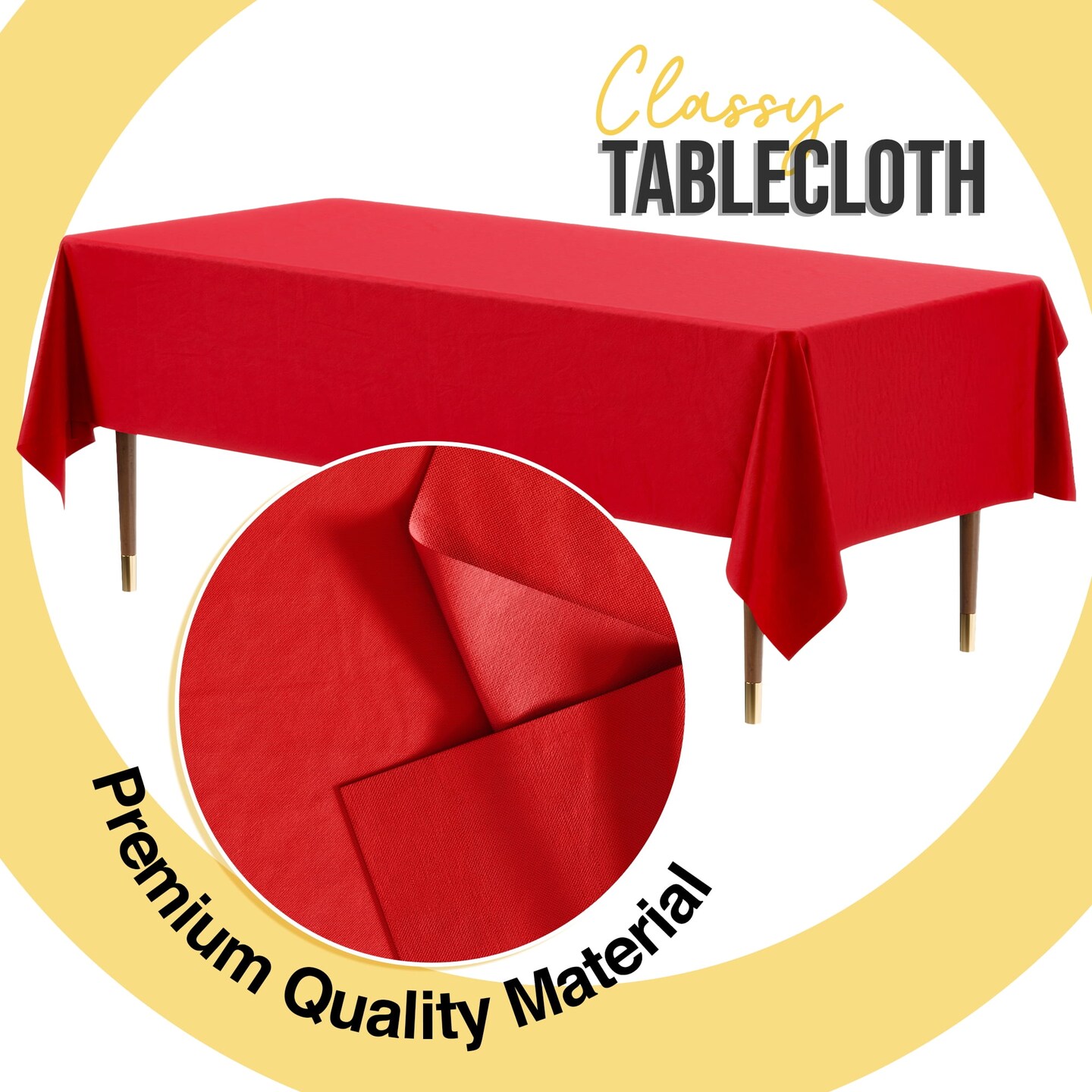 Exquisite 12-Pack Premium Plastic Tablecloth 54in. x 108in. Rectangle Plastic Table Cover