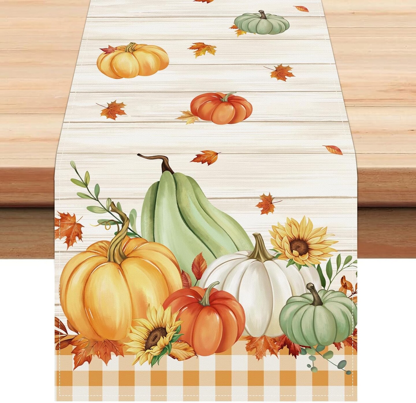 Fall Pumpkins Table Runner 13x90 Inch Thanksgiving Autumn Leaves | Michaels